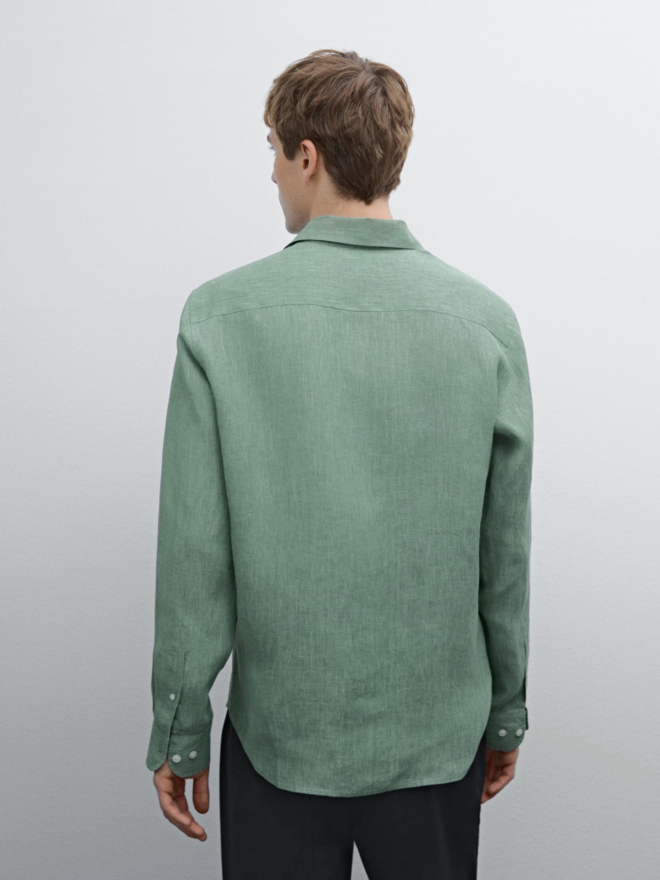 Lightweight regular fit 100% linen shirt