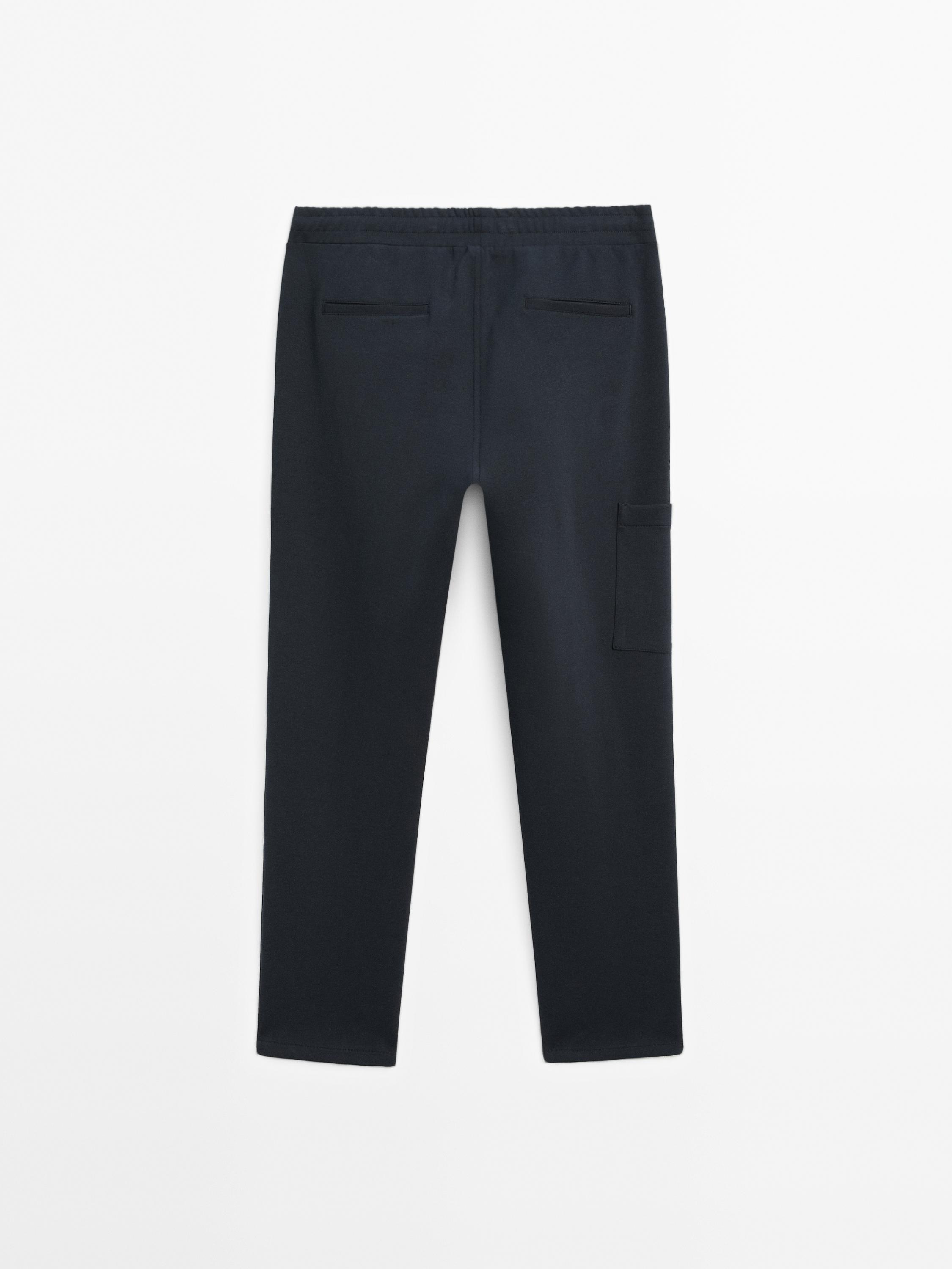 Cotton blend pocket trousers