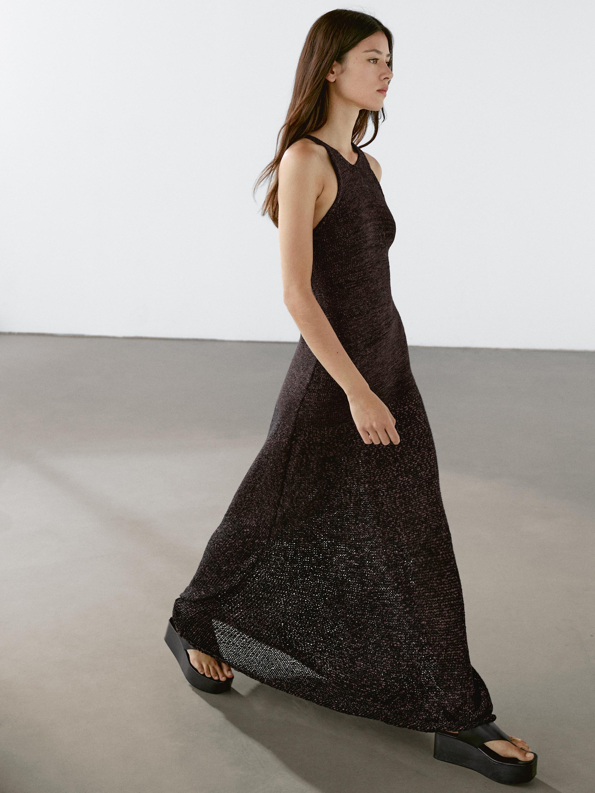 Vestido largo punto con algodón