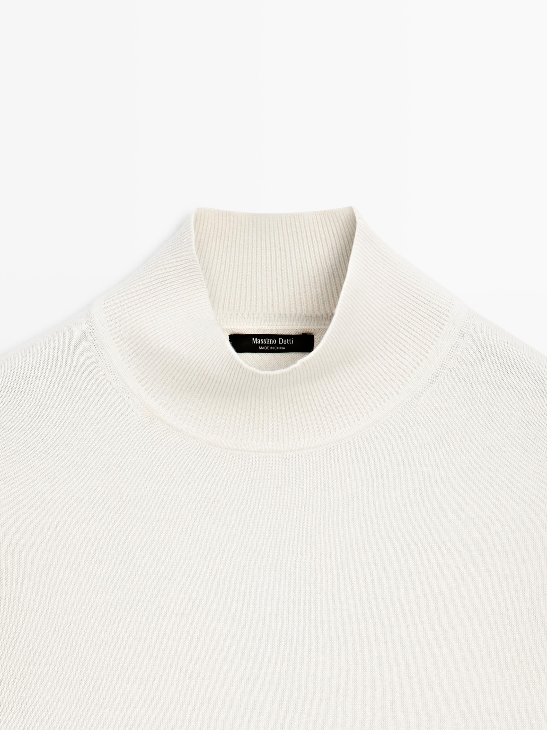 Silk blend knit sweater with back detail - STUDIO — IVORY