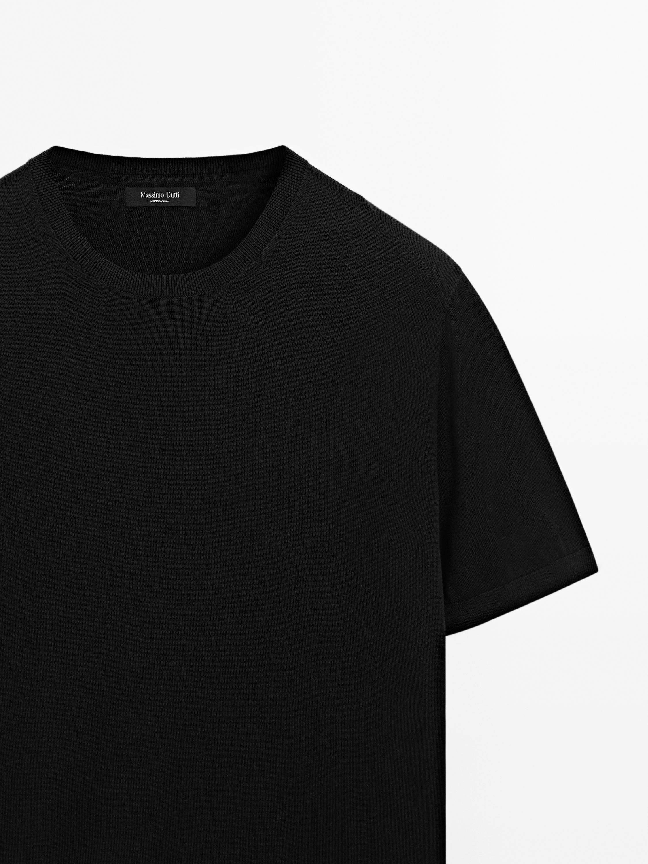 Crew neck cotton blend T-shirt