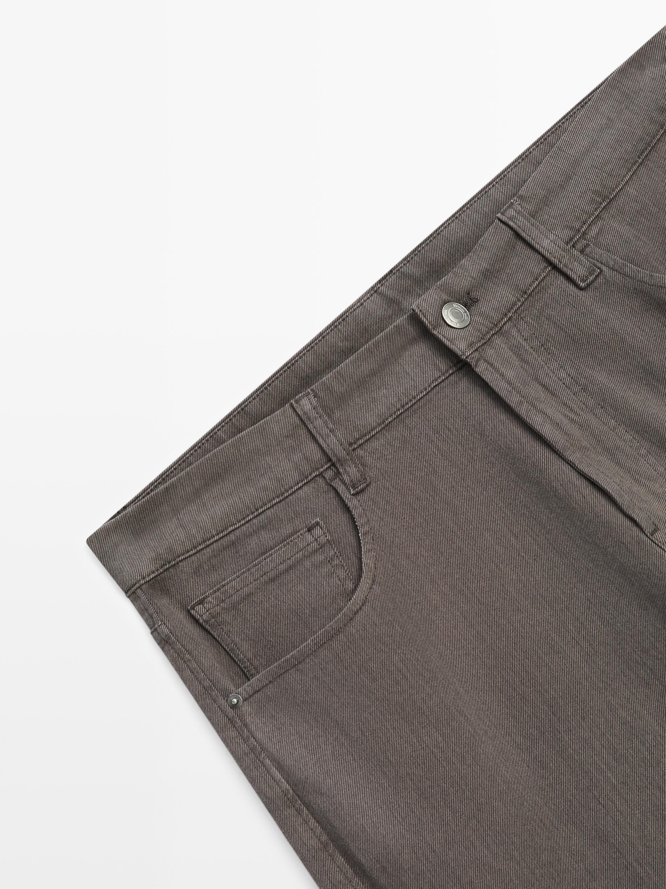 Tapered fit jeans — Greyish green