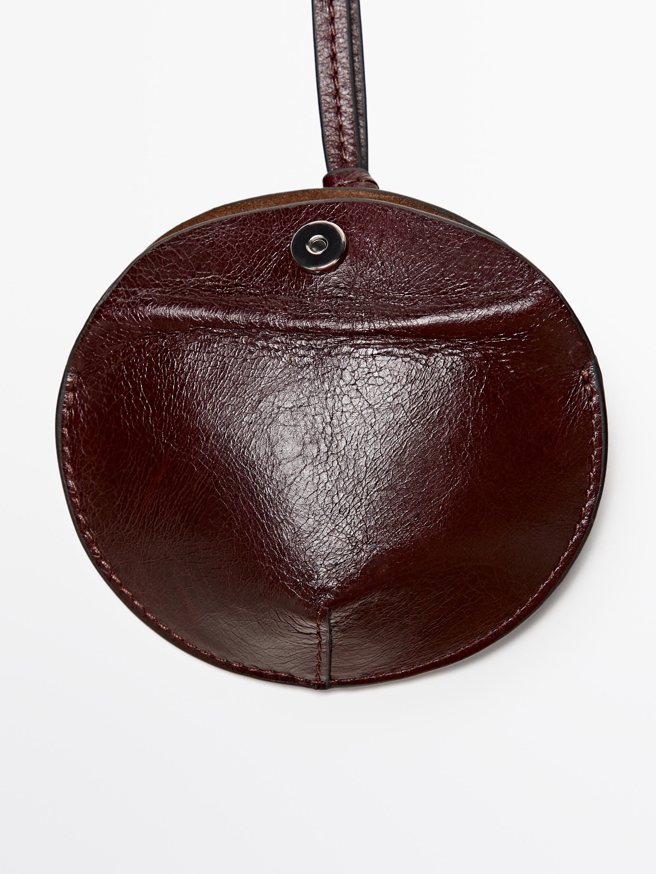 Foldable nappa leather AirPods case — BROWN MARL