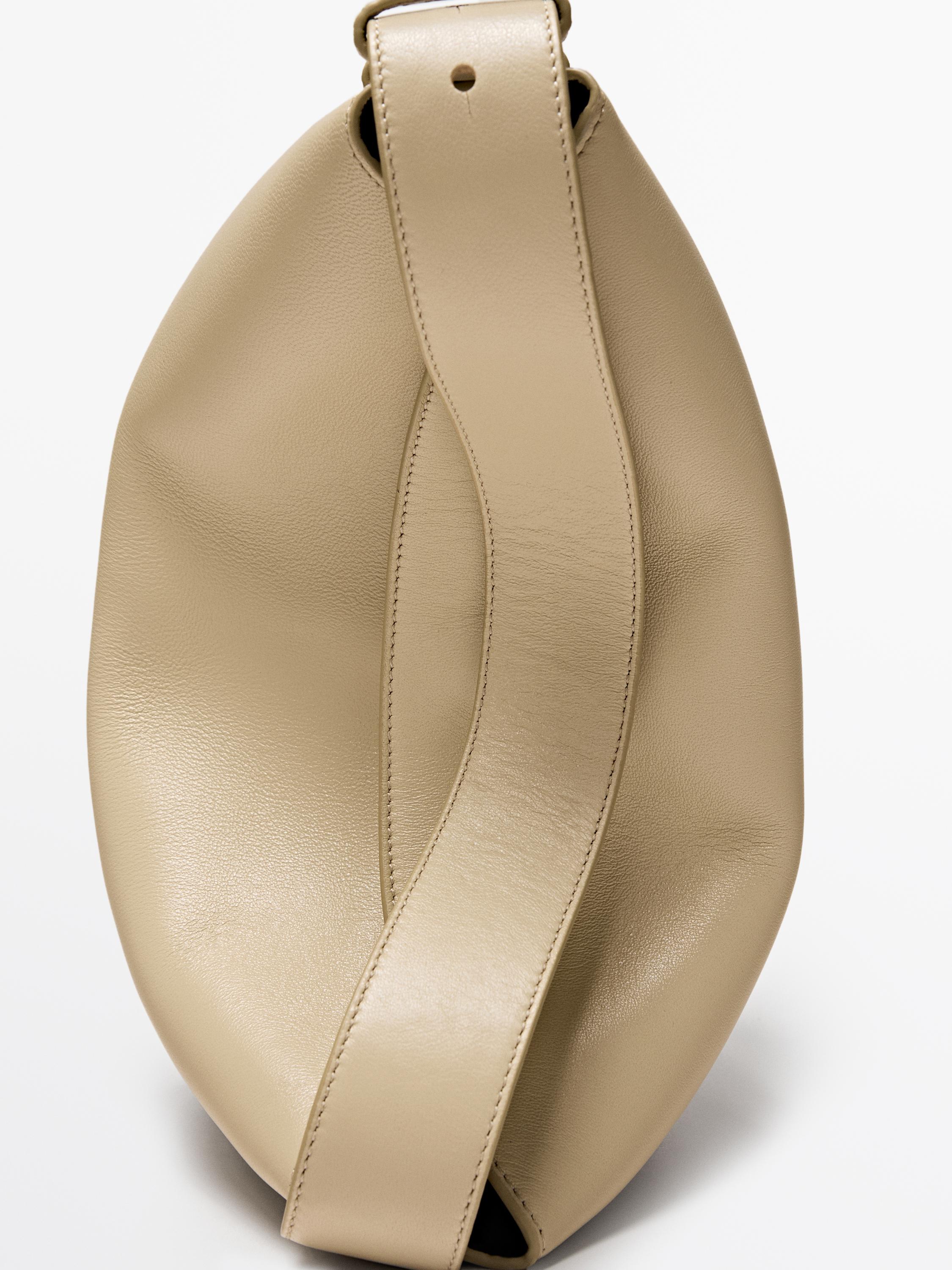 Small nappa leather shoulder bag — SAND