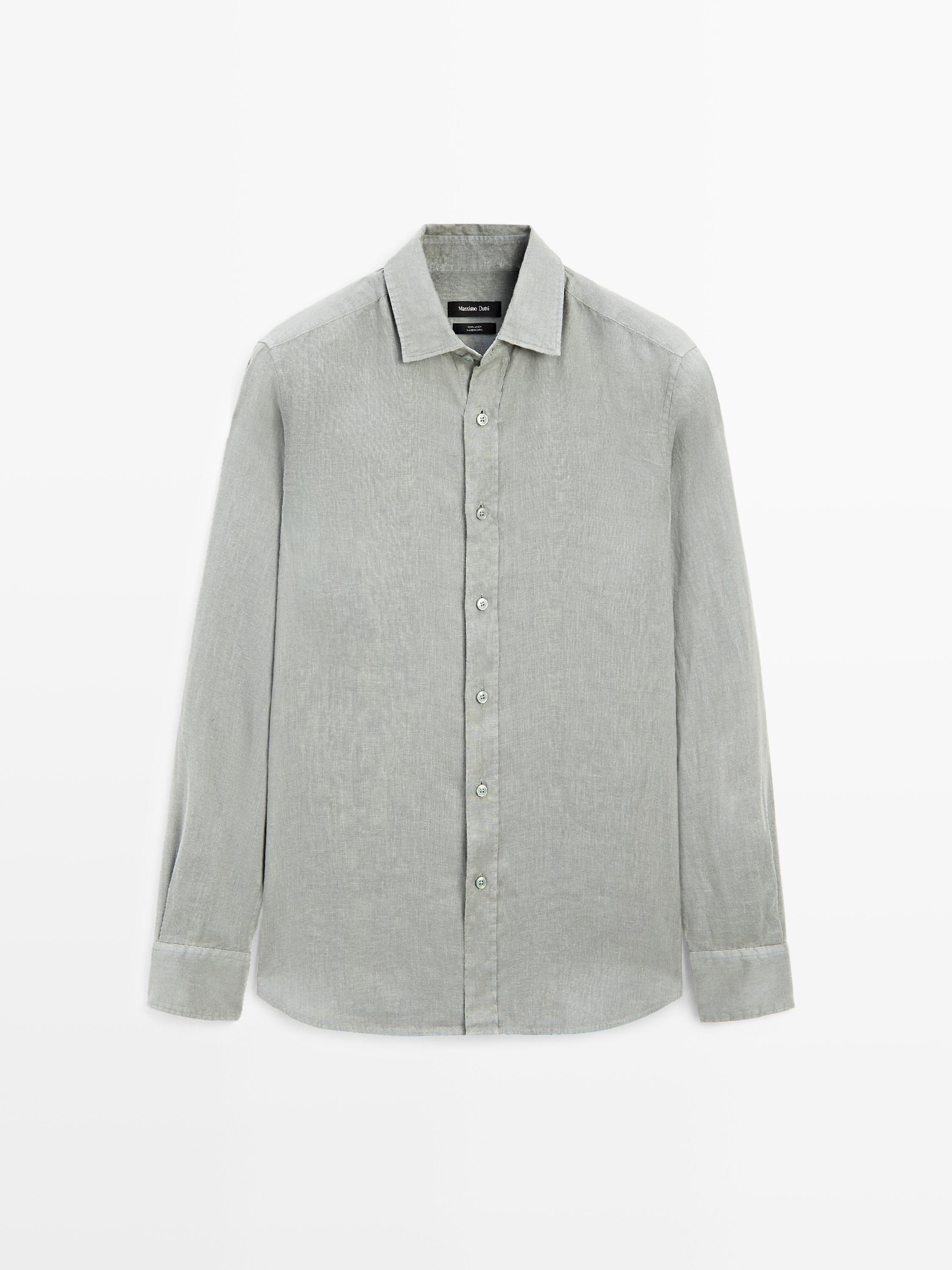 100% linen slim fit shirt