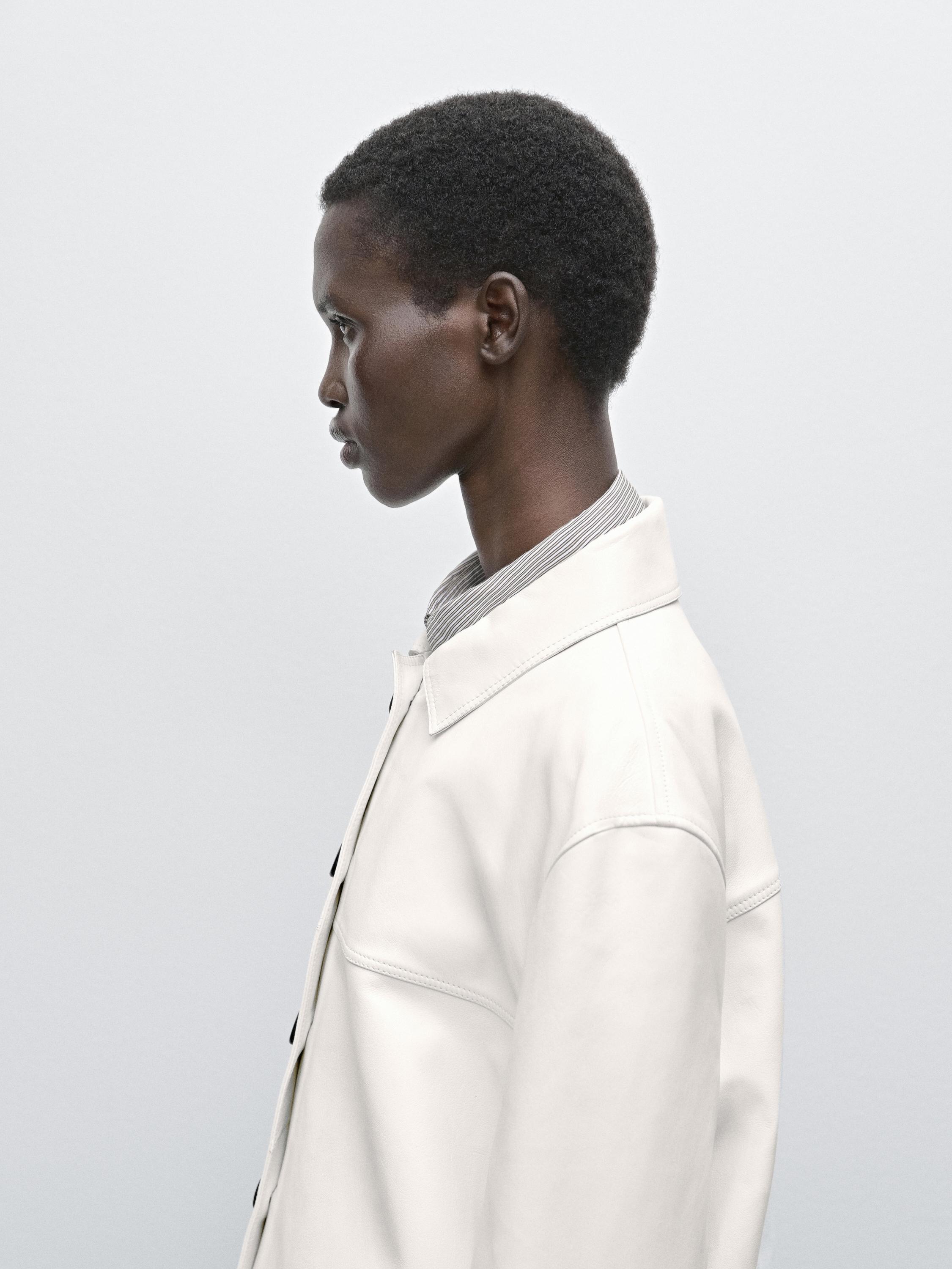 Medium nappa leather coat