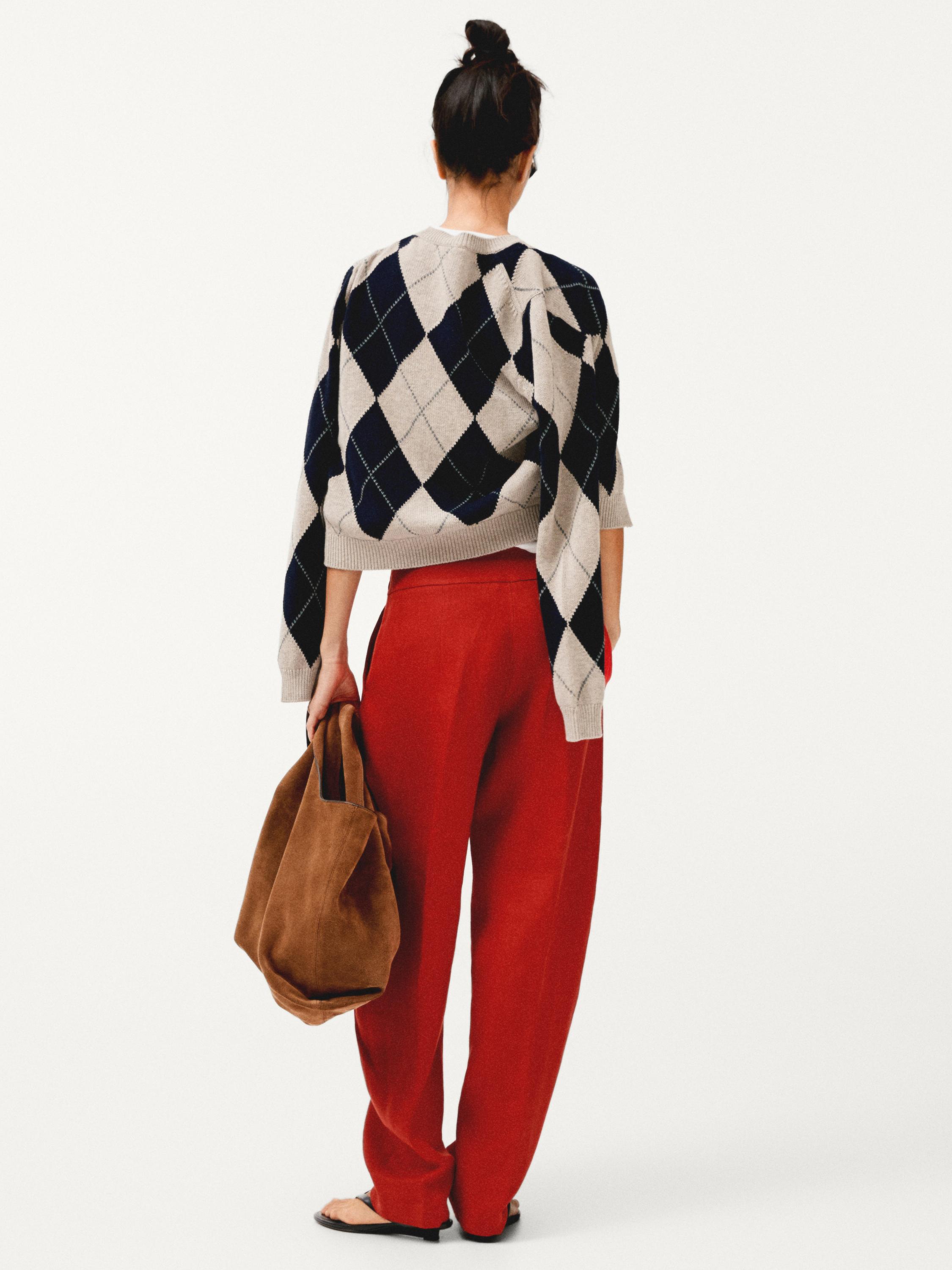 Voluminous linen trousers — RED