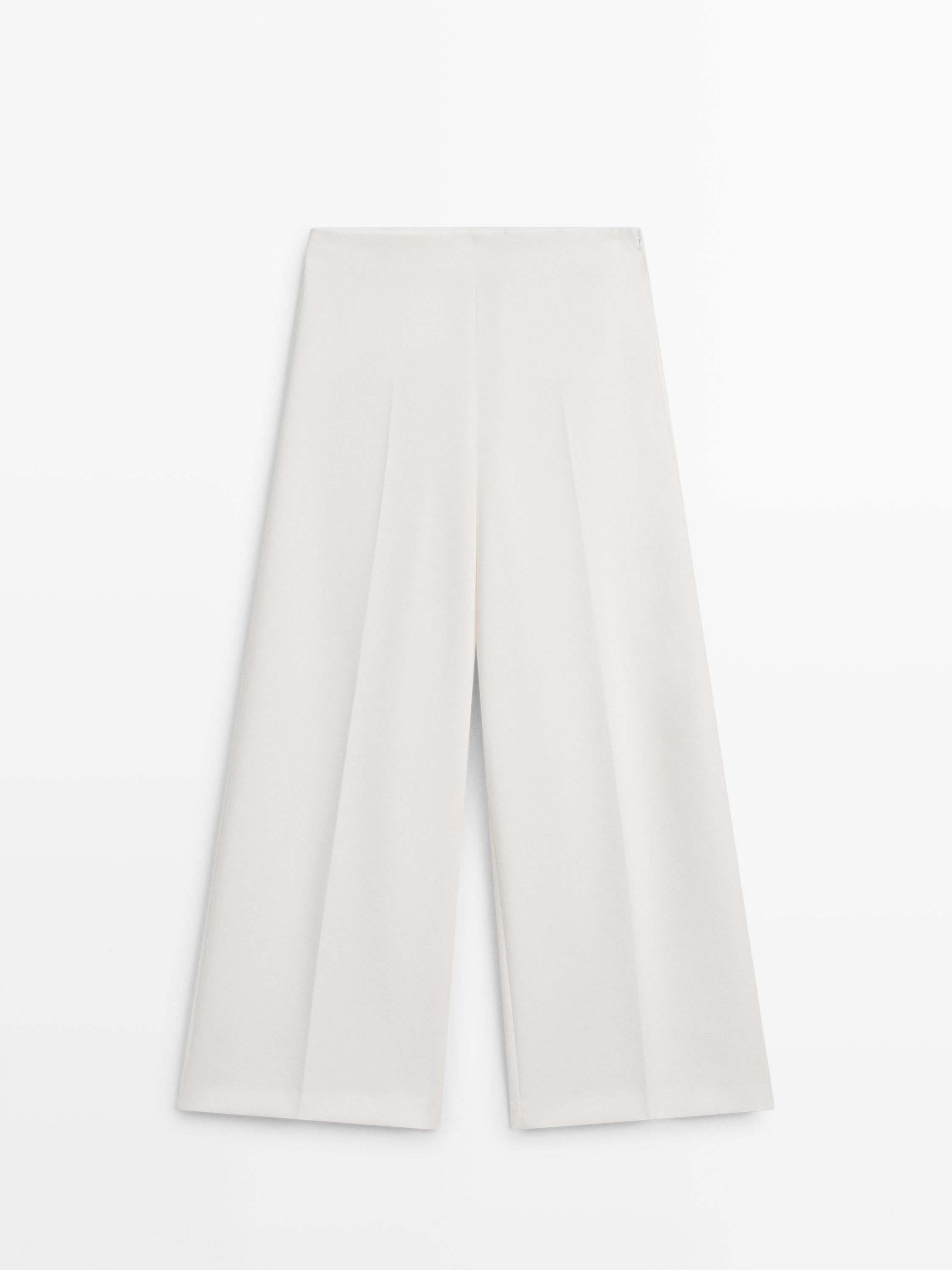 Wide-leg voluminous trousers — CREAM