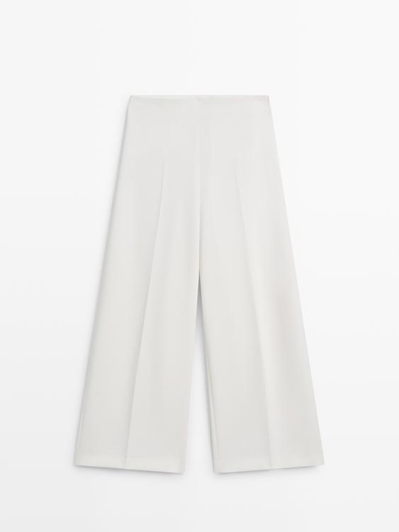 Geniş paça volanlı pantolon