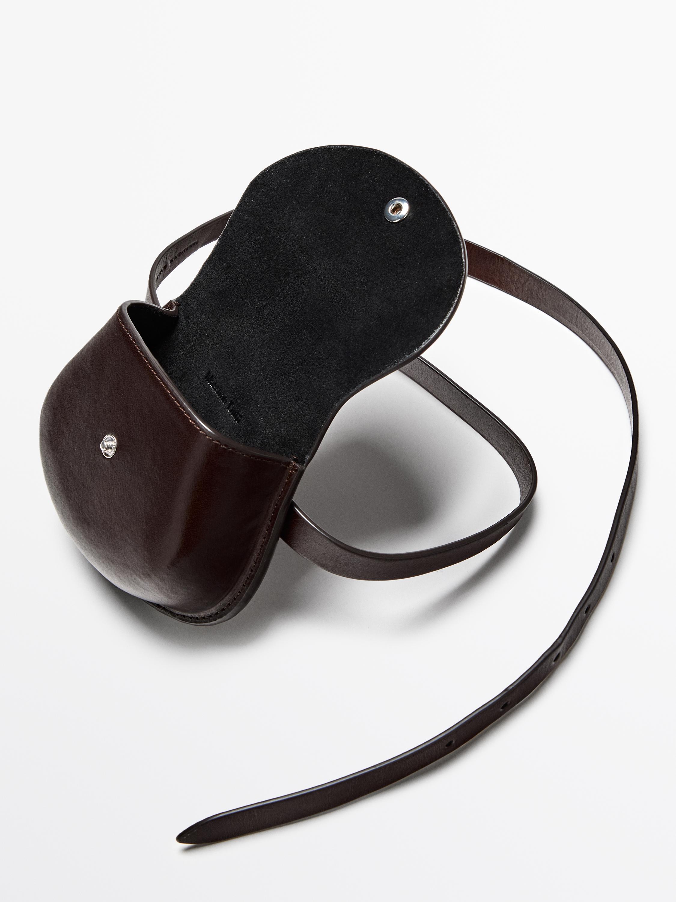 Ceinture pochette en cuir nappa