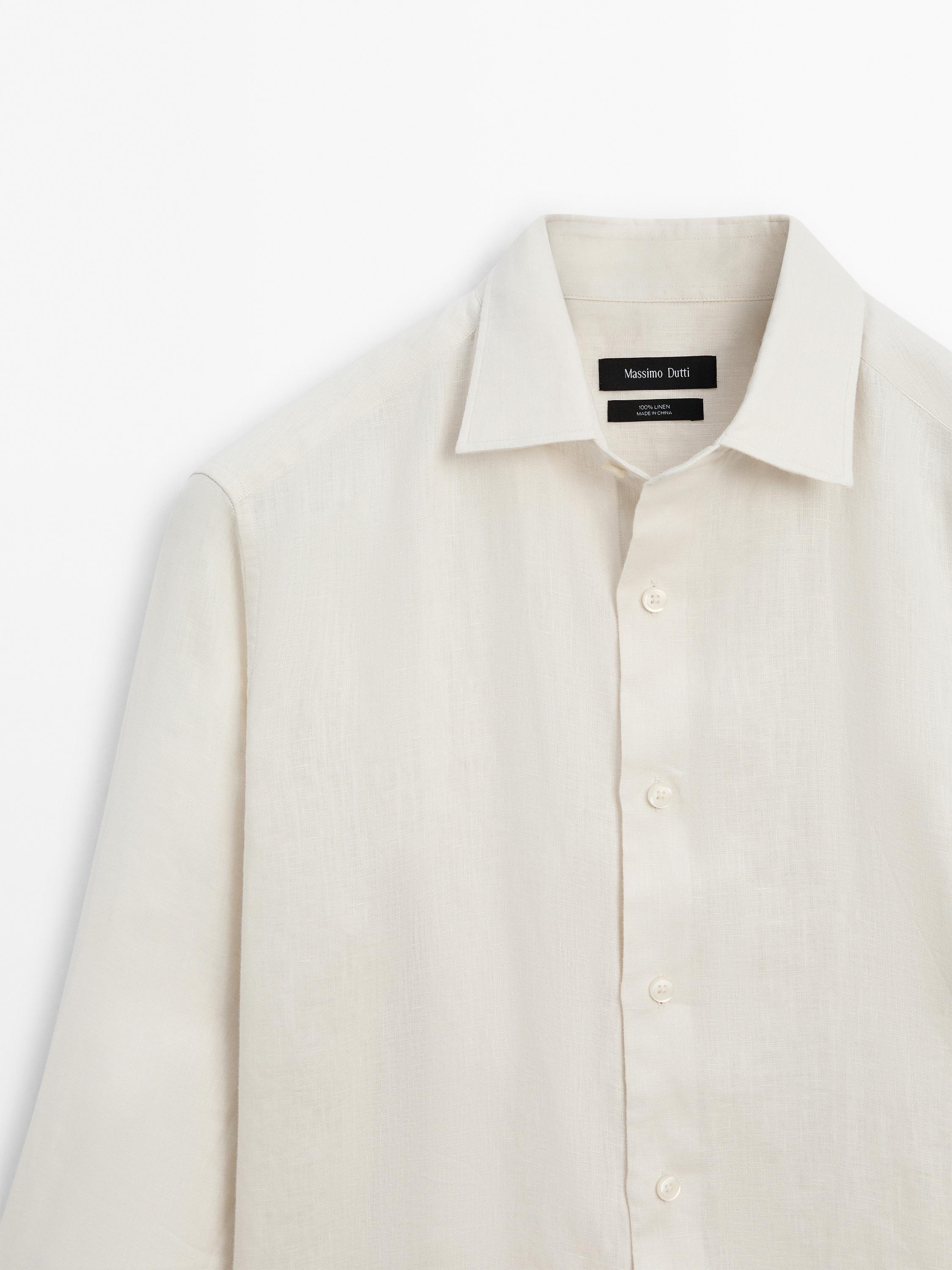100% linen slim fit shirt