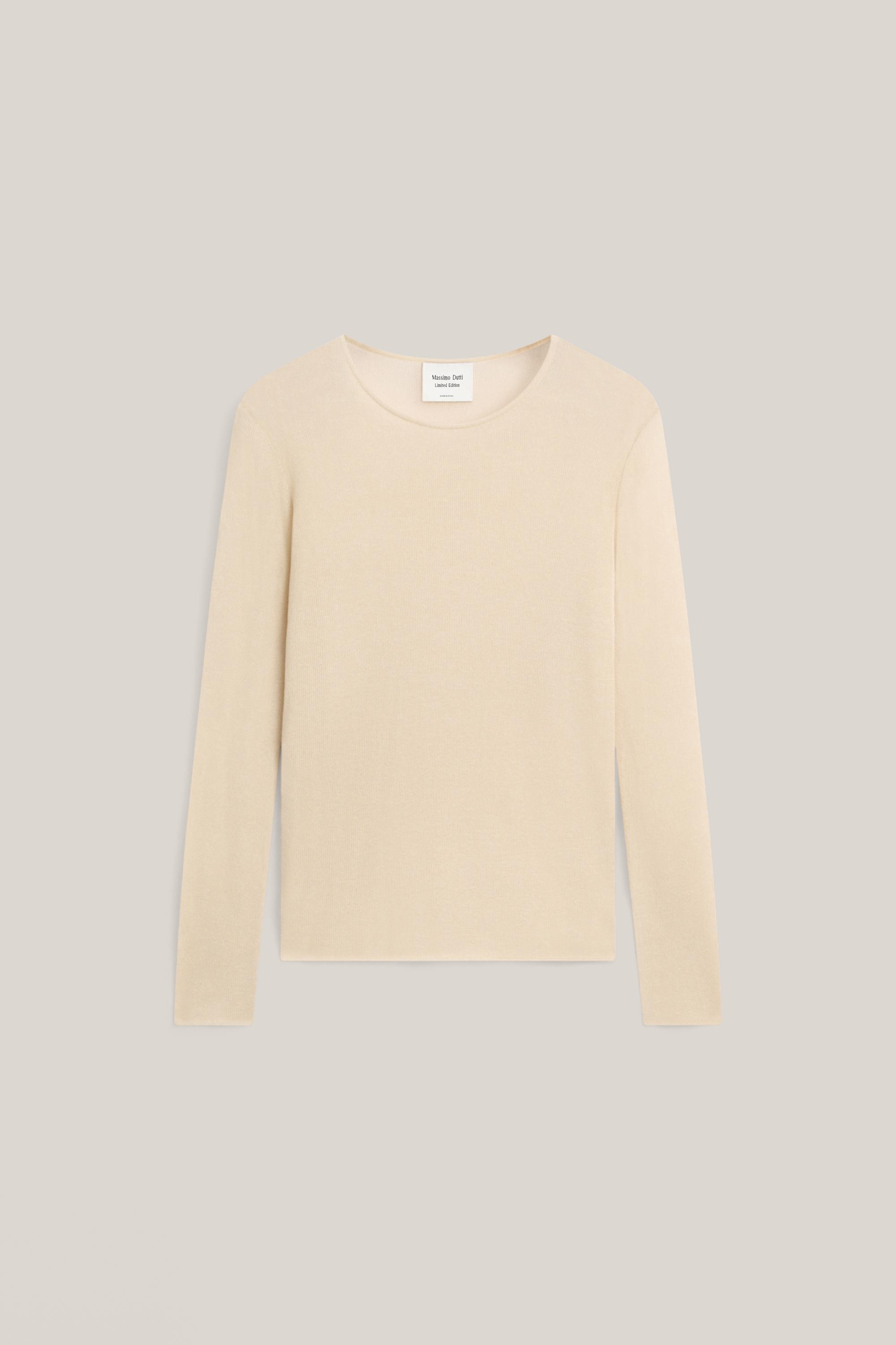 Transparent silk blend top with long sleeves - LIMITED EDITION — SAND