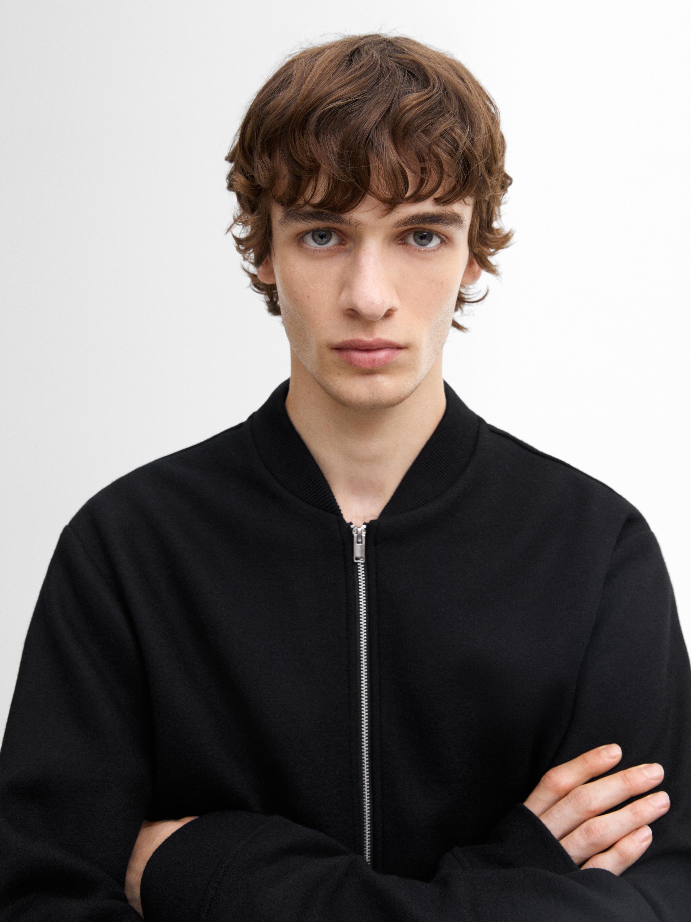 Double wool blend bomber jacket