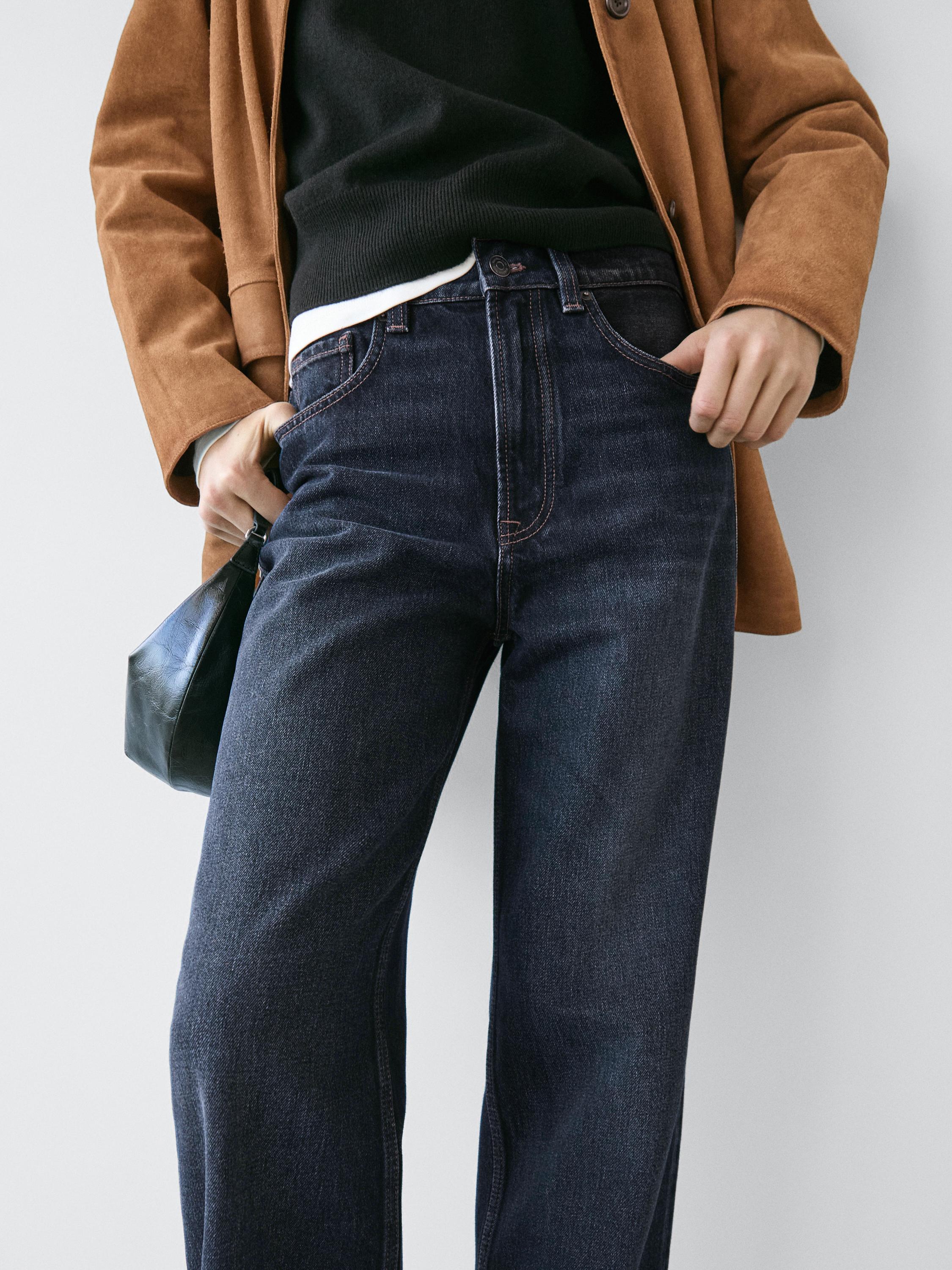High-waist wide-leg jeans — DARK BLUE