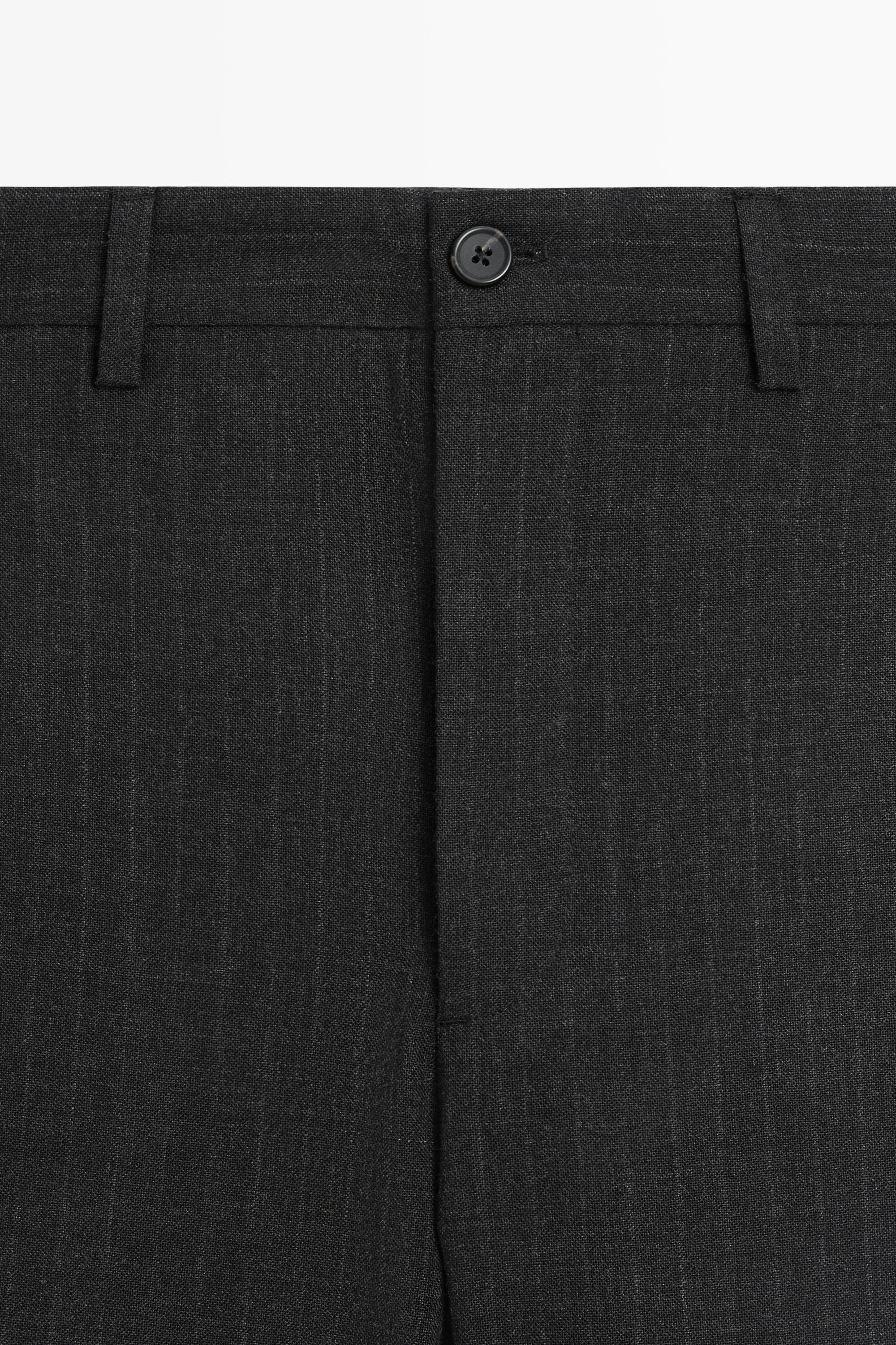 100% wool striped relaxed fit trousers — ANTHRACITE GREY