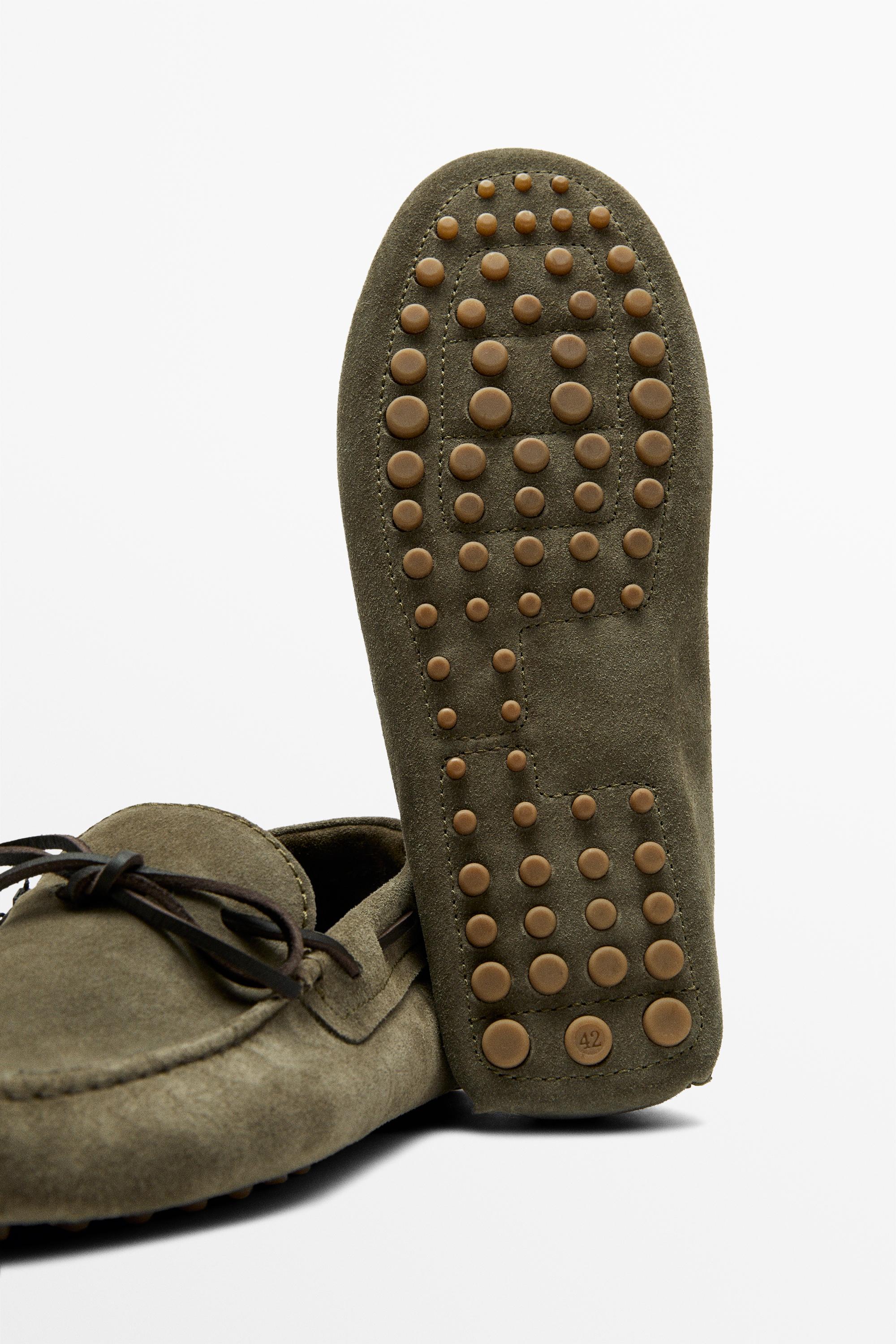 Soft leather loafers with tie — BOTTLE
