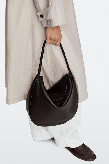 Medium slouch nappa leather bag — BROWN 5