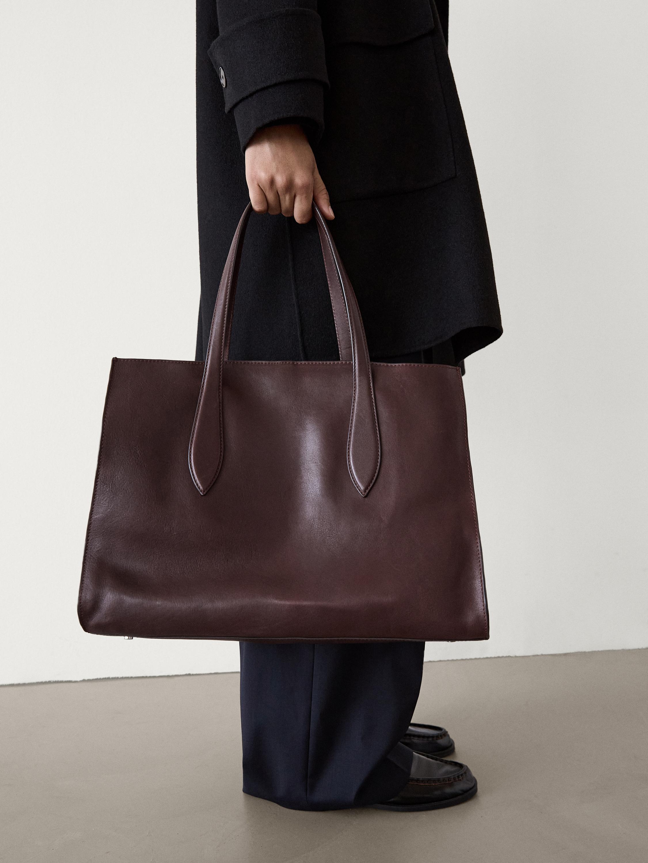 Nappa leather maxi tote bag