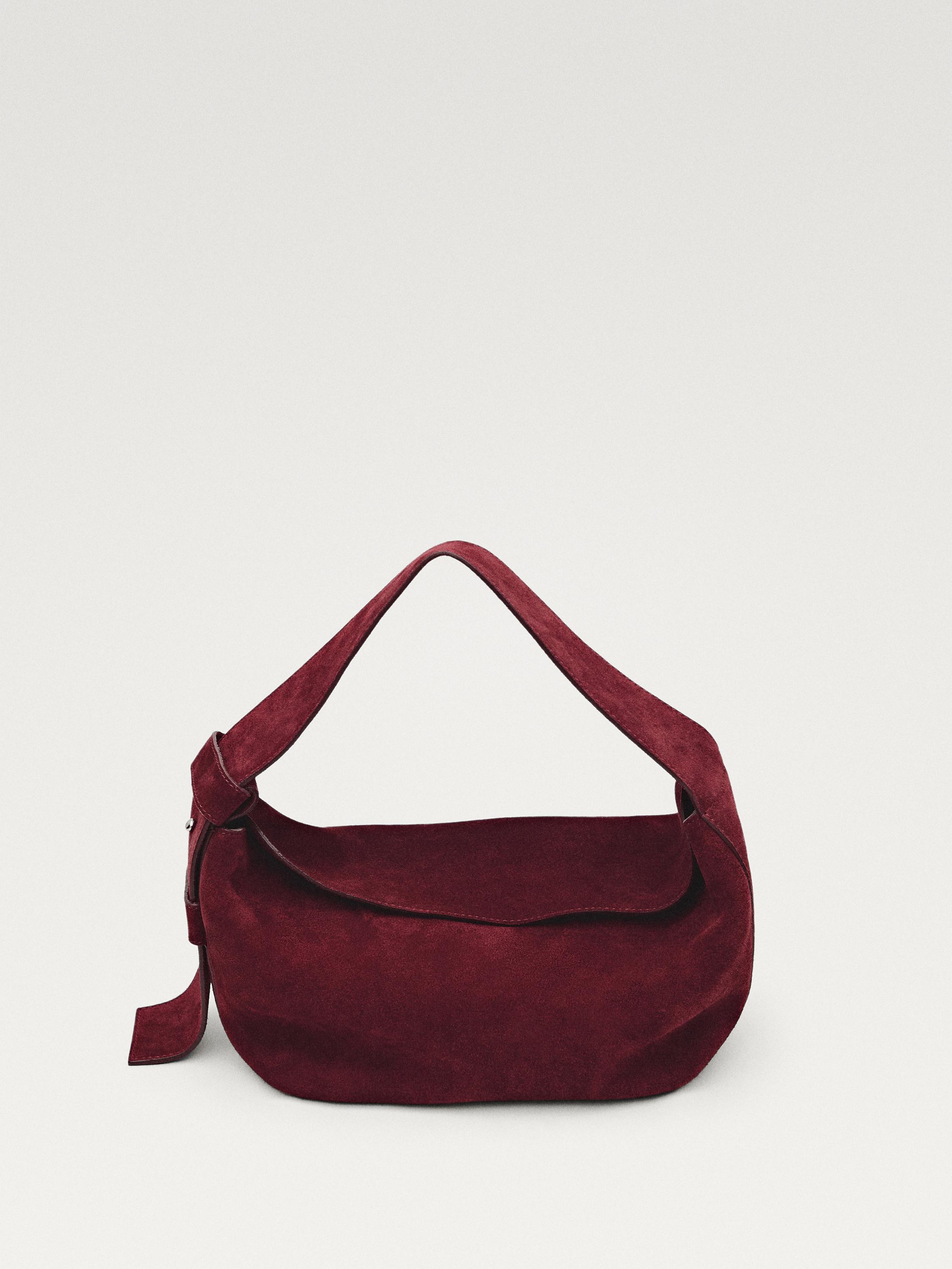 Bolso hombro piel serraje