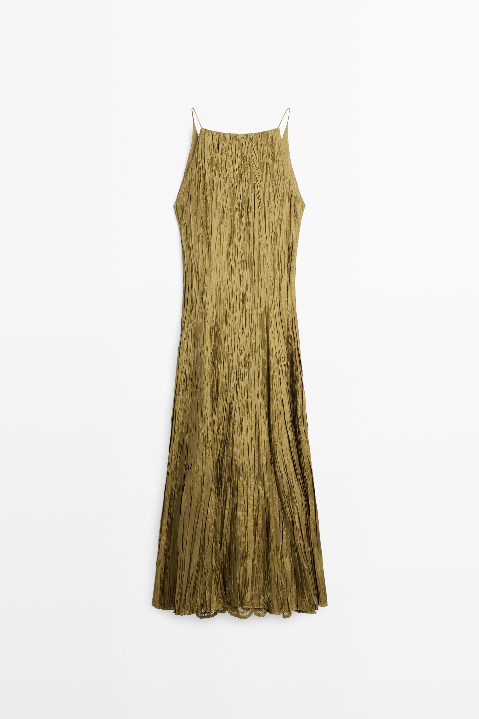 Robe longue fluide à encolure américaine