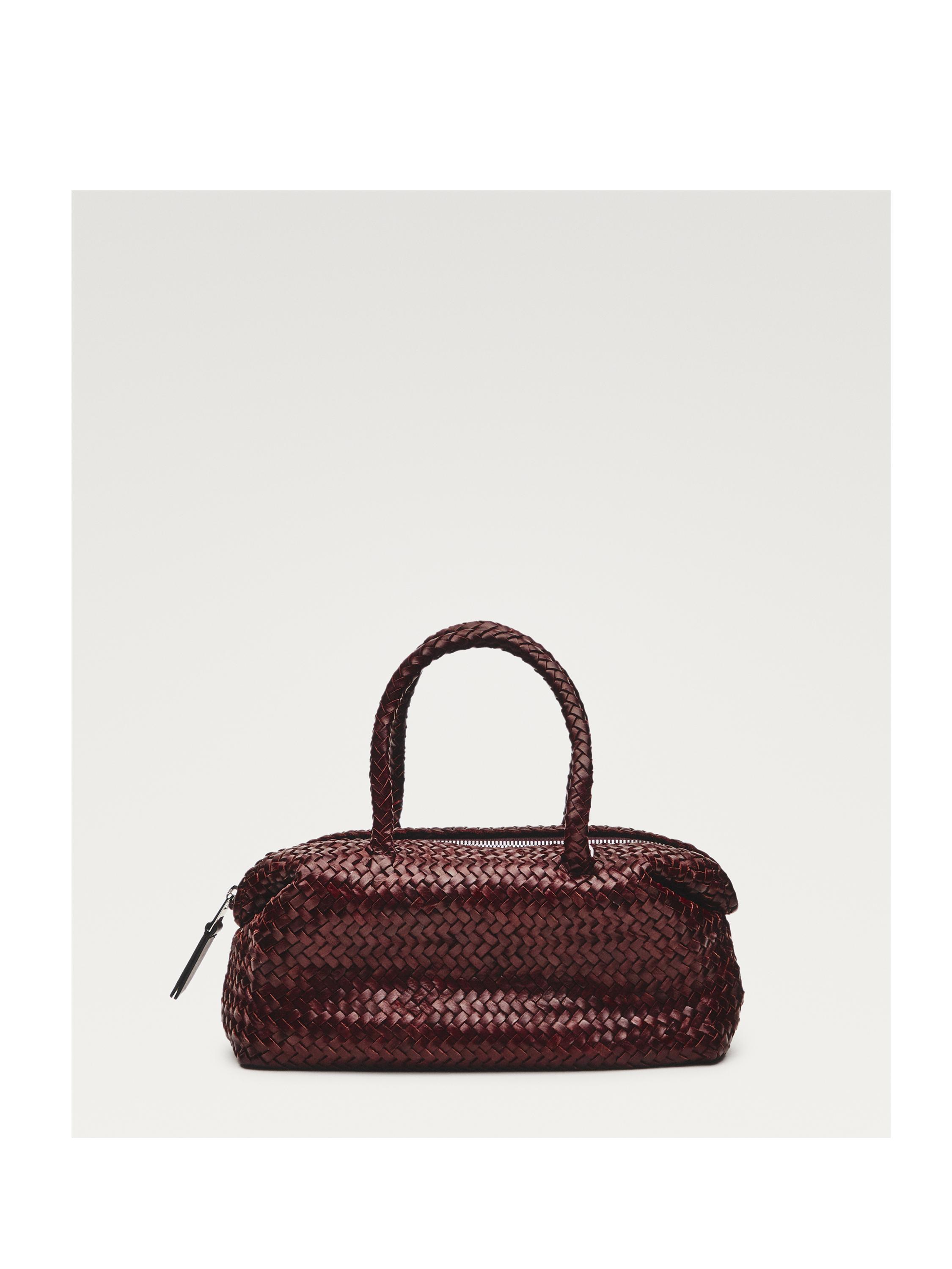Bolso pequeño satchel trenzado piel napa