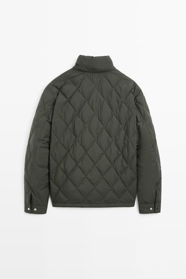 Down jacket with button detail — KHAKI 6