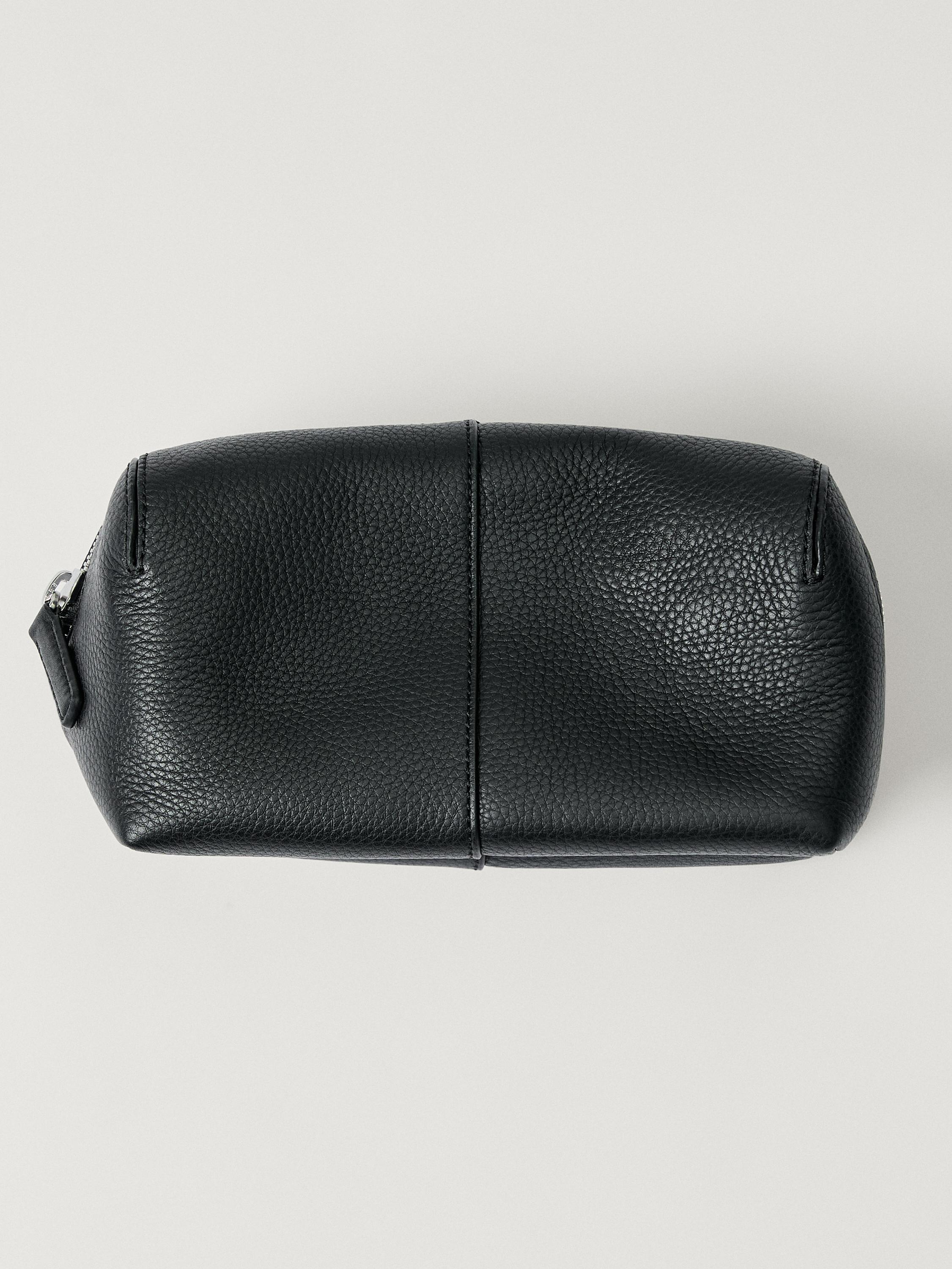 Nappa leather toiletry bag with zip