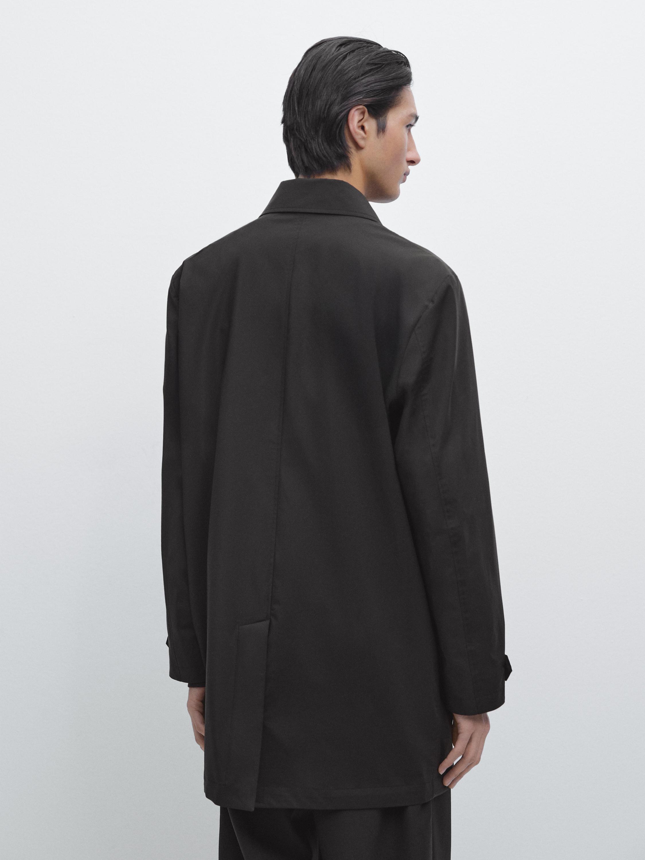 Lightweight technical fabric parka — BLACK