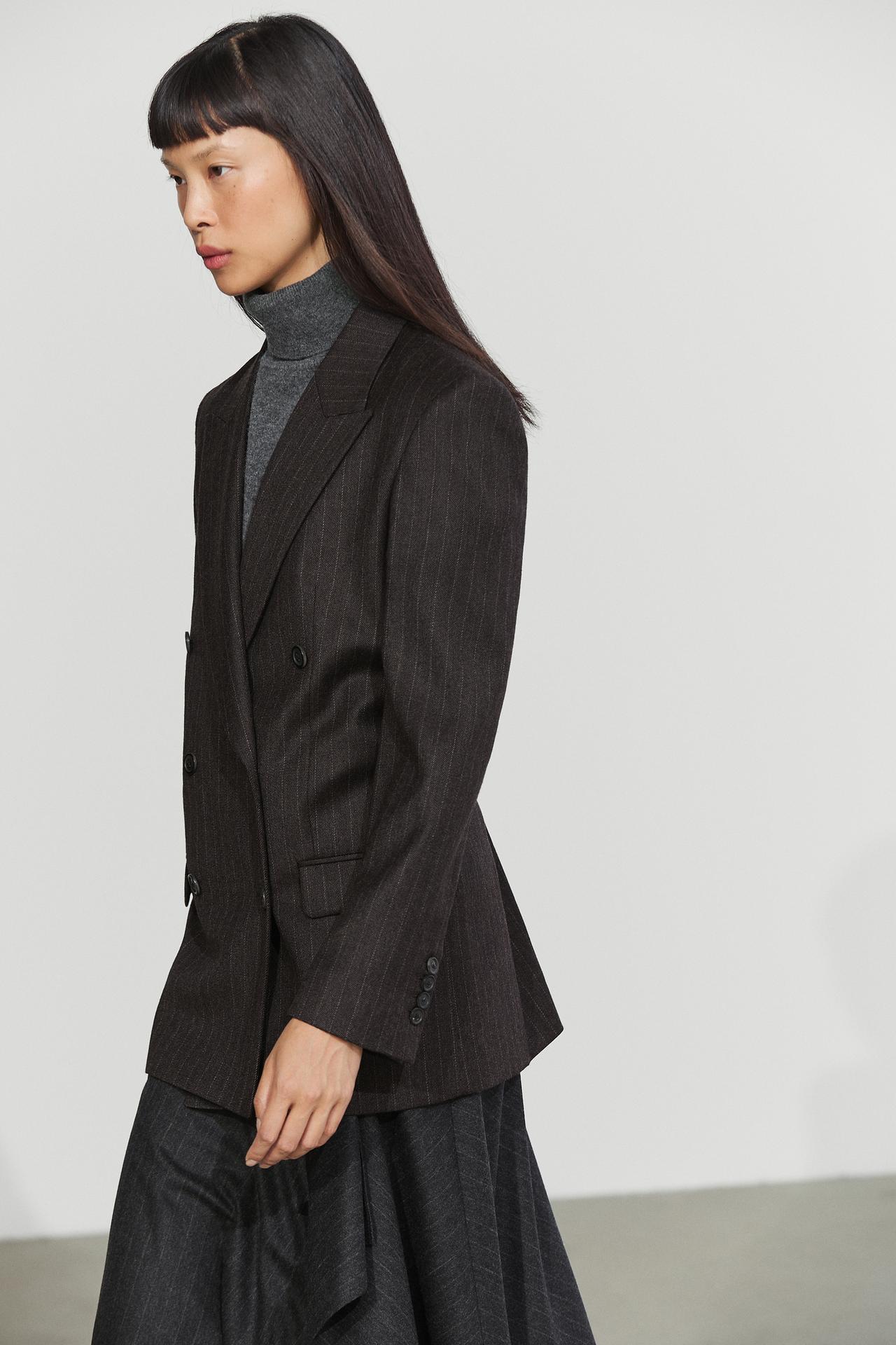 Pinstripe suit blazer — CAREY