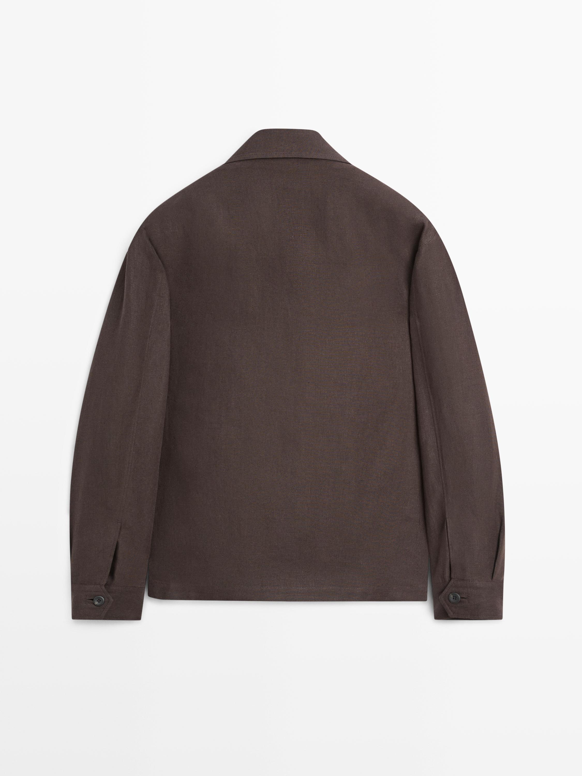Total look linen overshirt · Chocolate · Small Leather Goods
