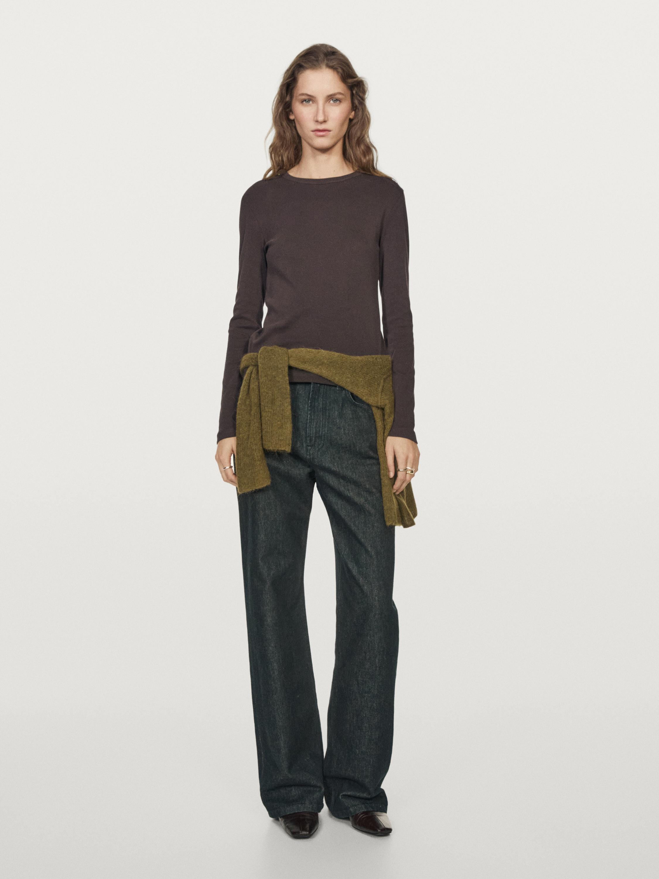 Camiseta manga larga rib melange