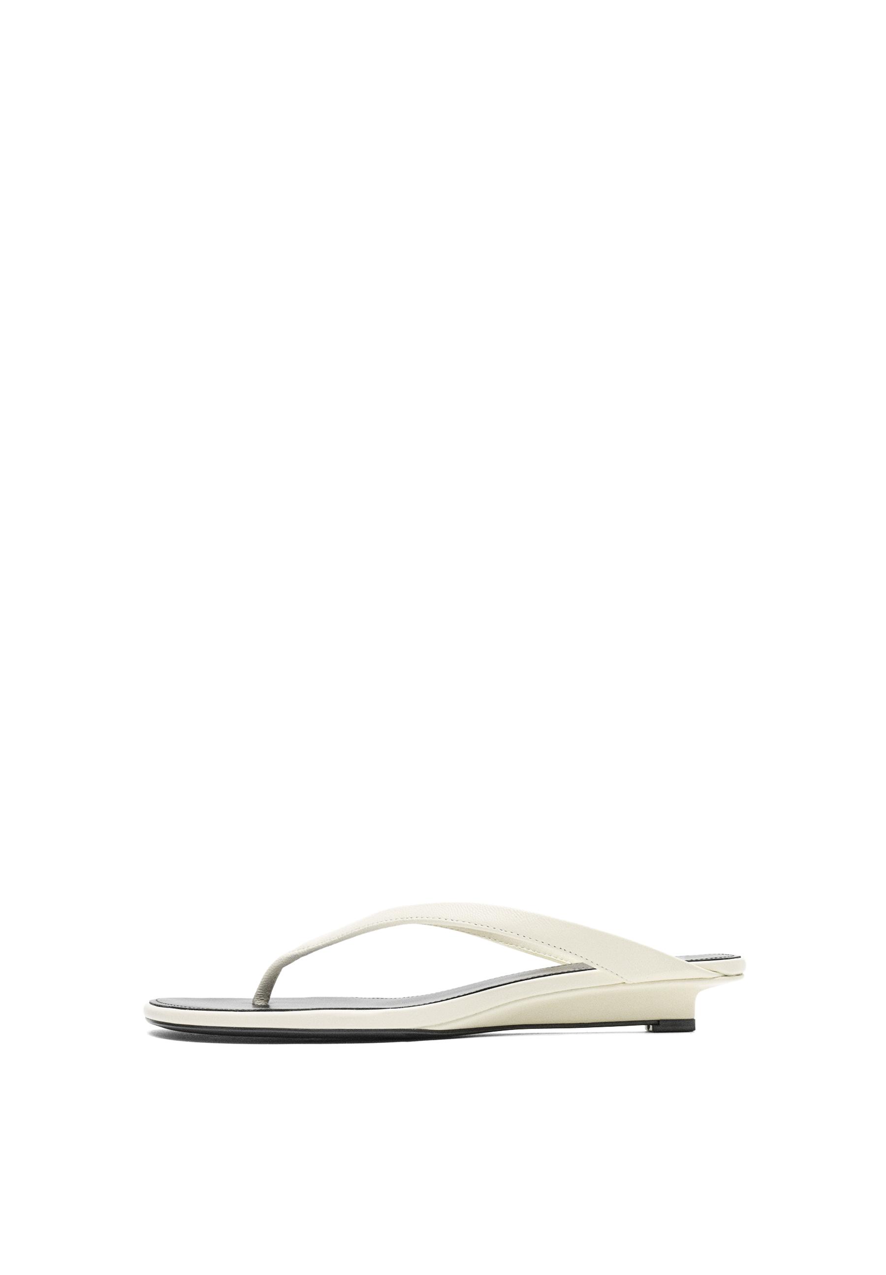 Mid-heel sandals with toe divider — WHITE