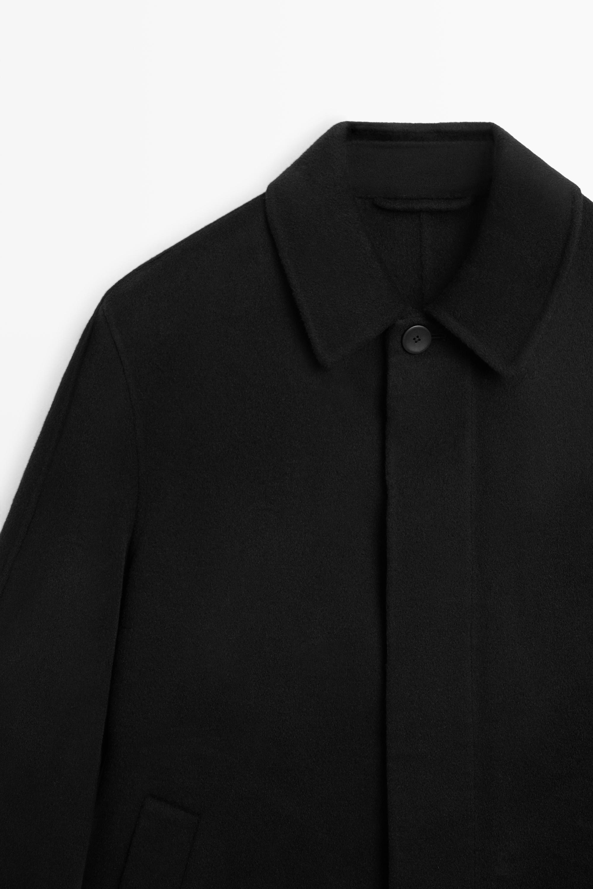 Double-faced wool blend coat