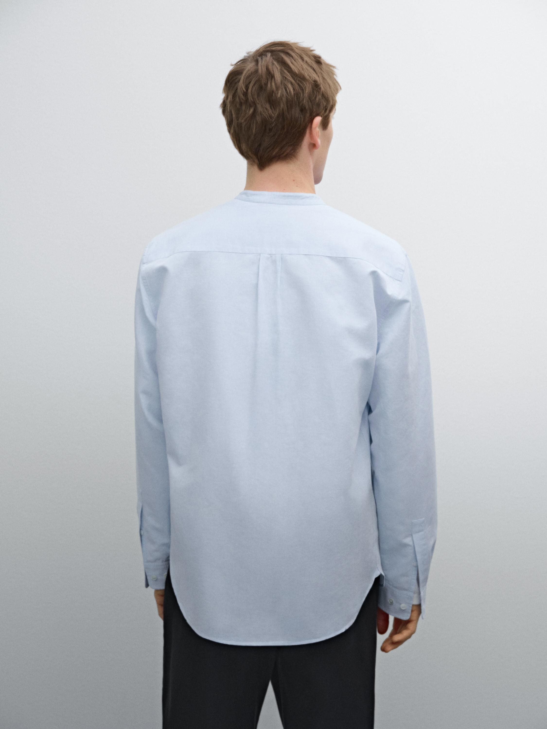 Regular fit cotton blend shirt