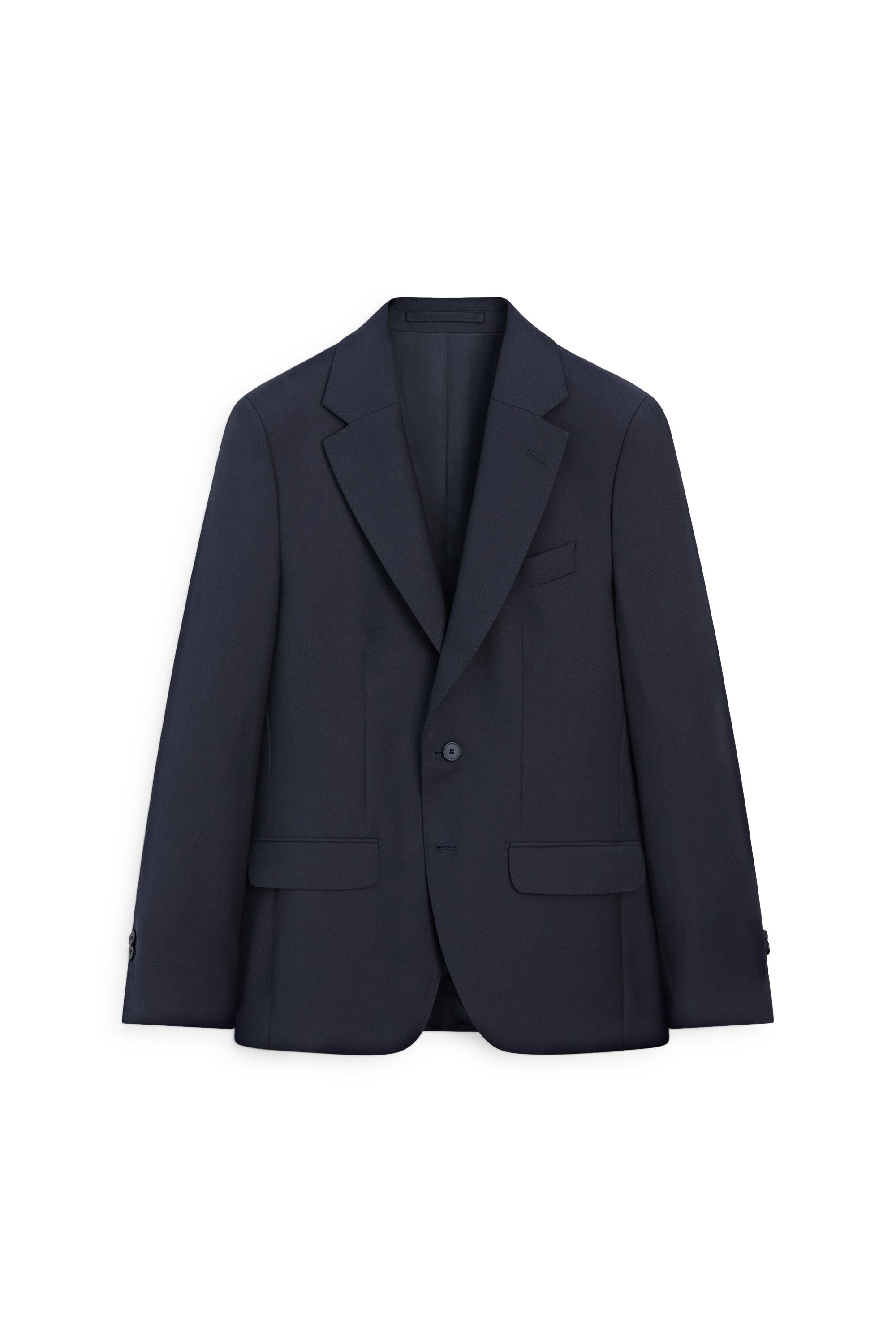 Textured suit blazer — NAVY BLUE