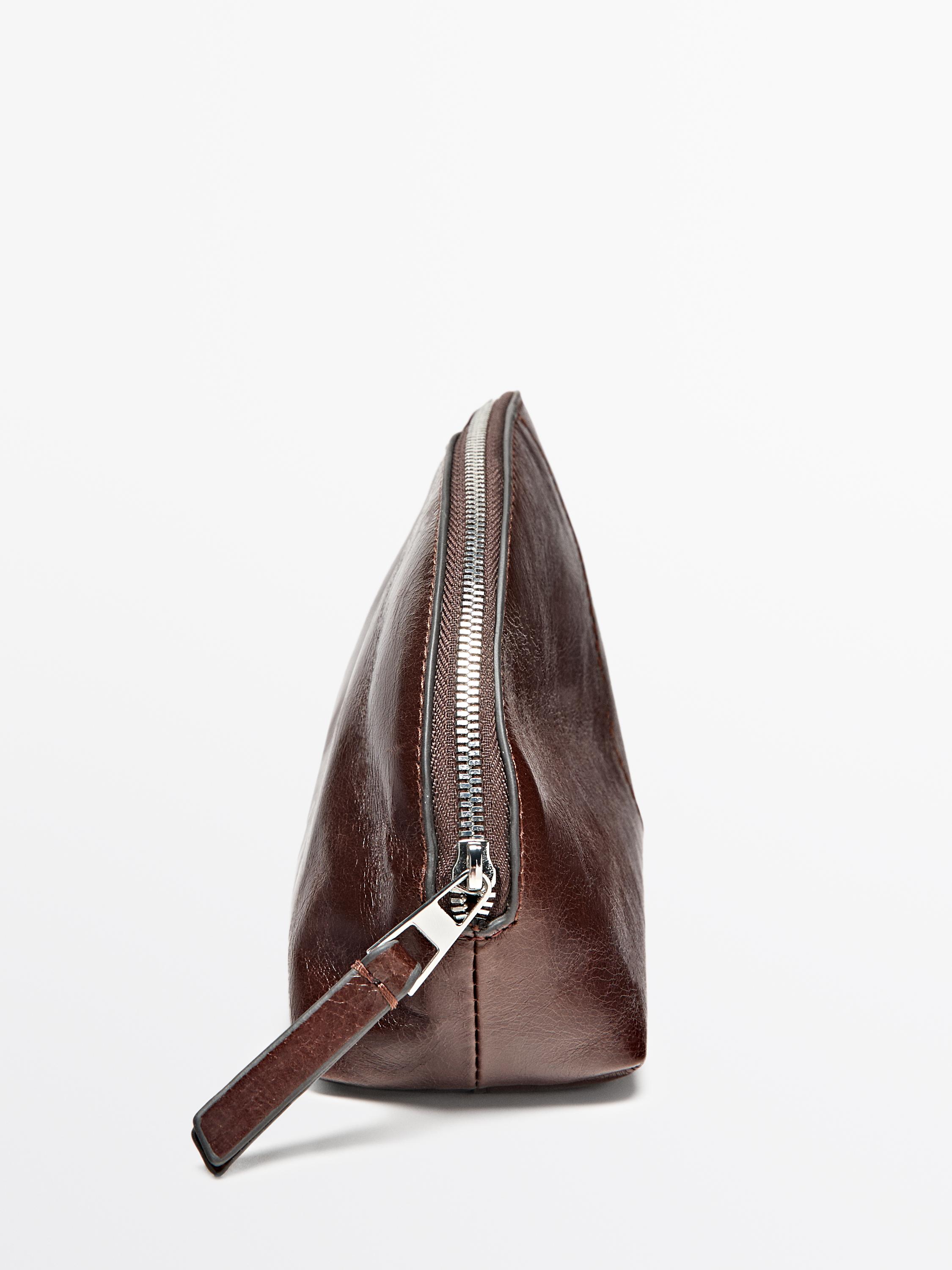 Nappa leather toiletry bag