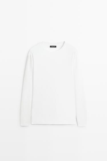 100% cotton long sleeve T-shirt — WHITE 2