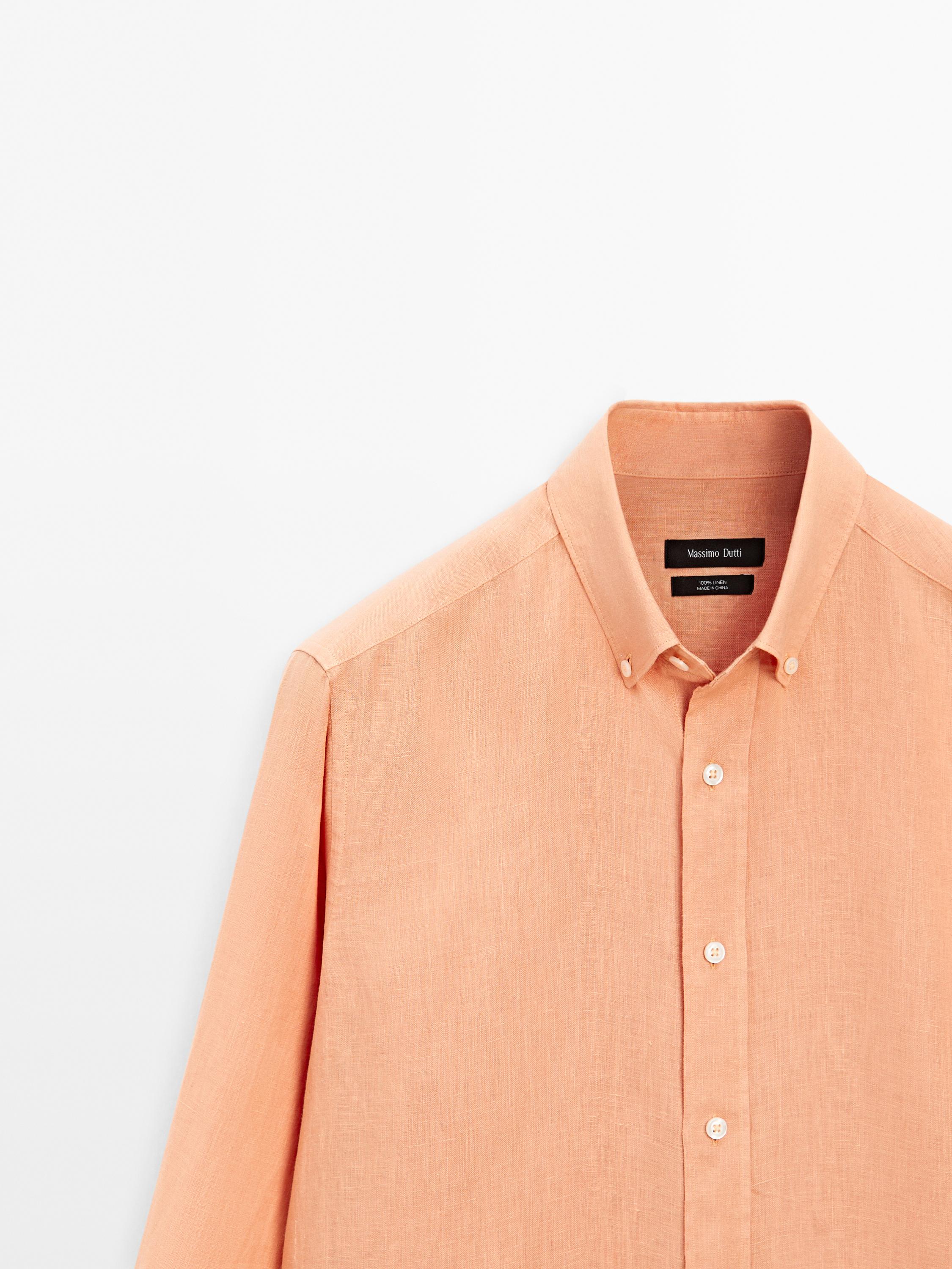 Regular fit 100% linen shirt