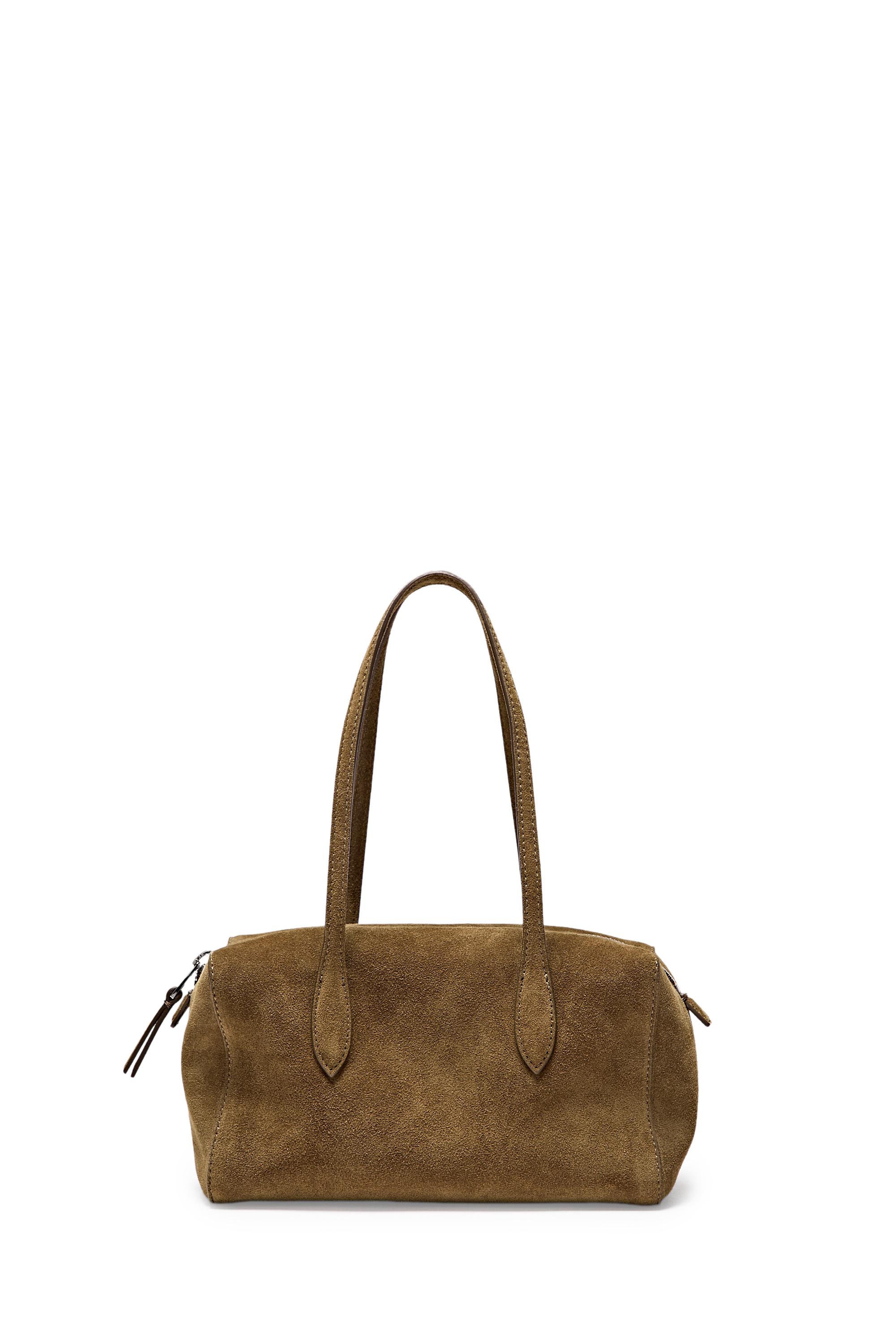 Massimo Dutti Süet deri mini satchel çanta