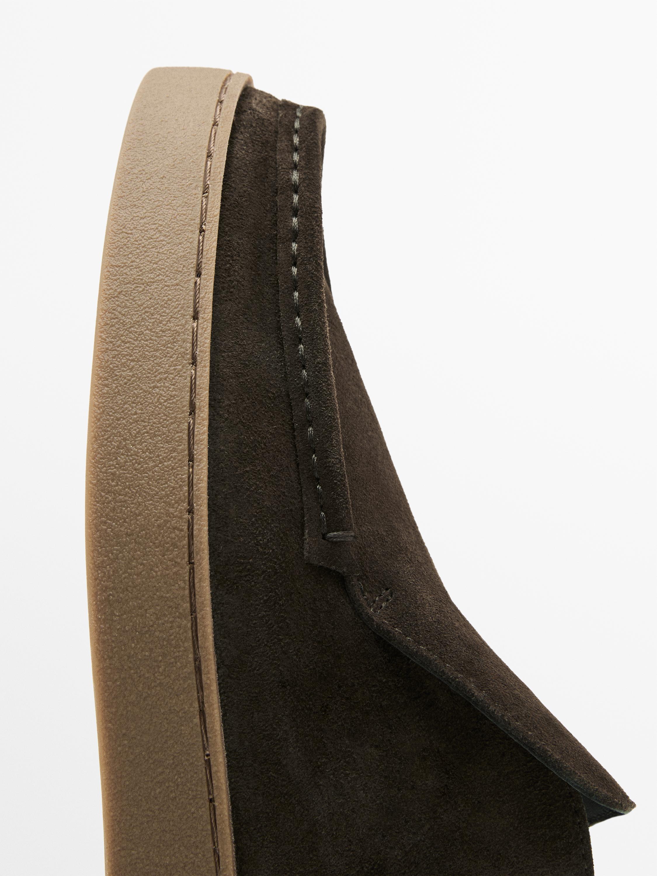 Split leather boot-style shoes