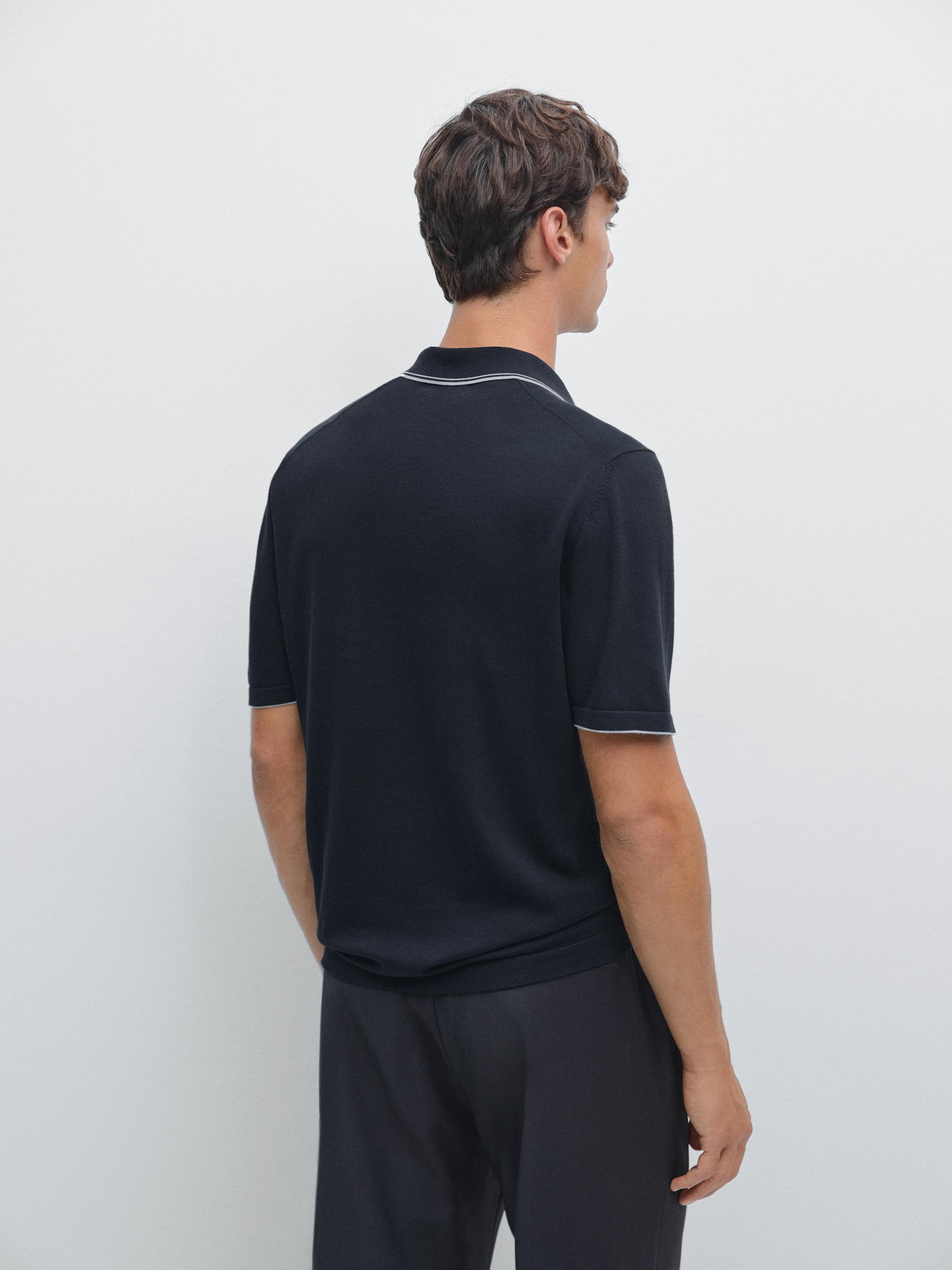 Polo punto cuello pico detalle color