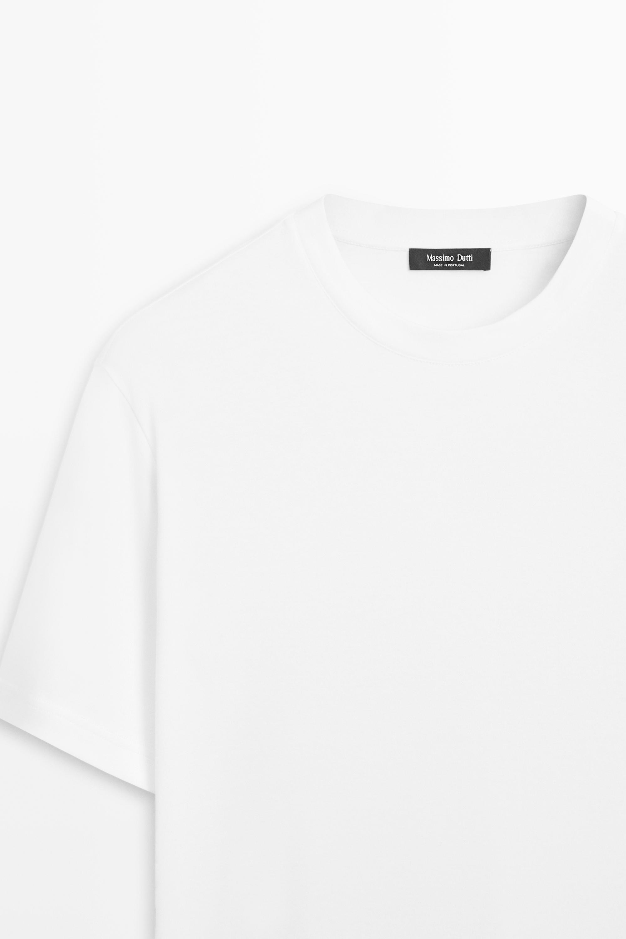 100% cotton short-sleeve T-shirt — WHITE