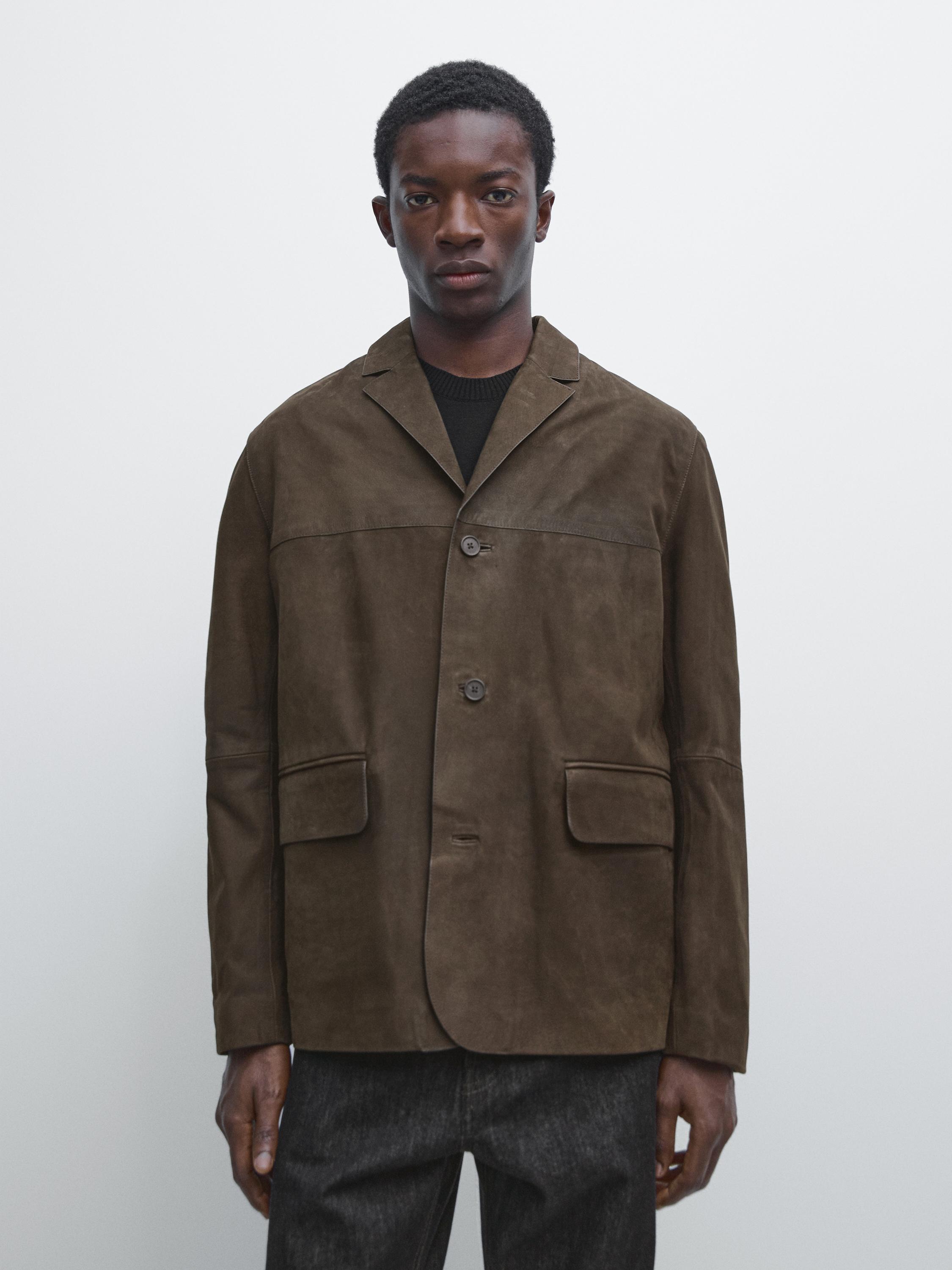 Blazer en cuir nubuck