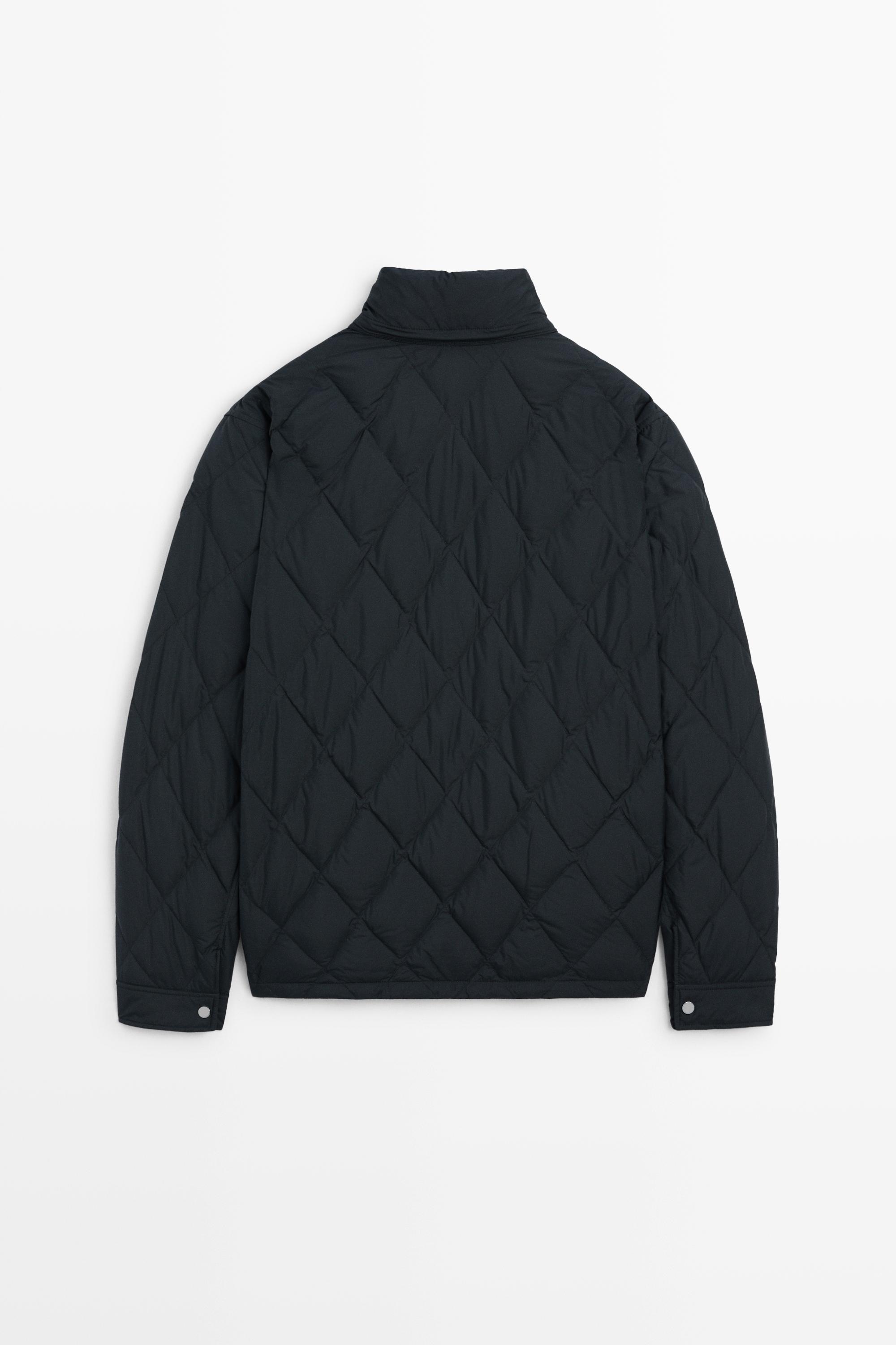 Down jacket with button detail