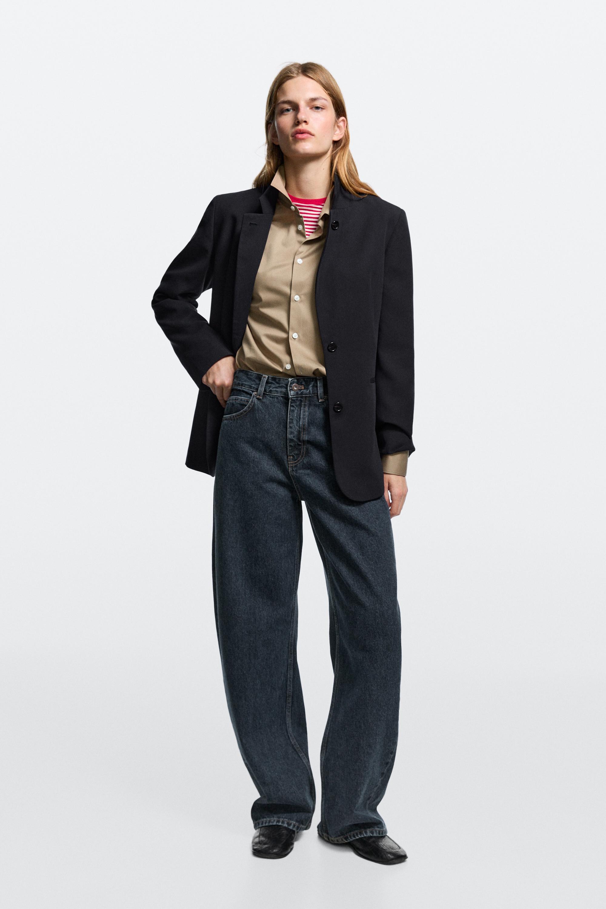 Mid-waist barrel fit jeans