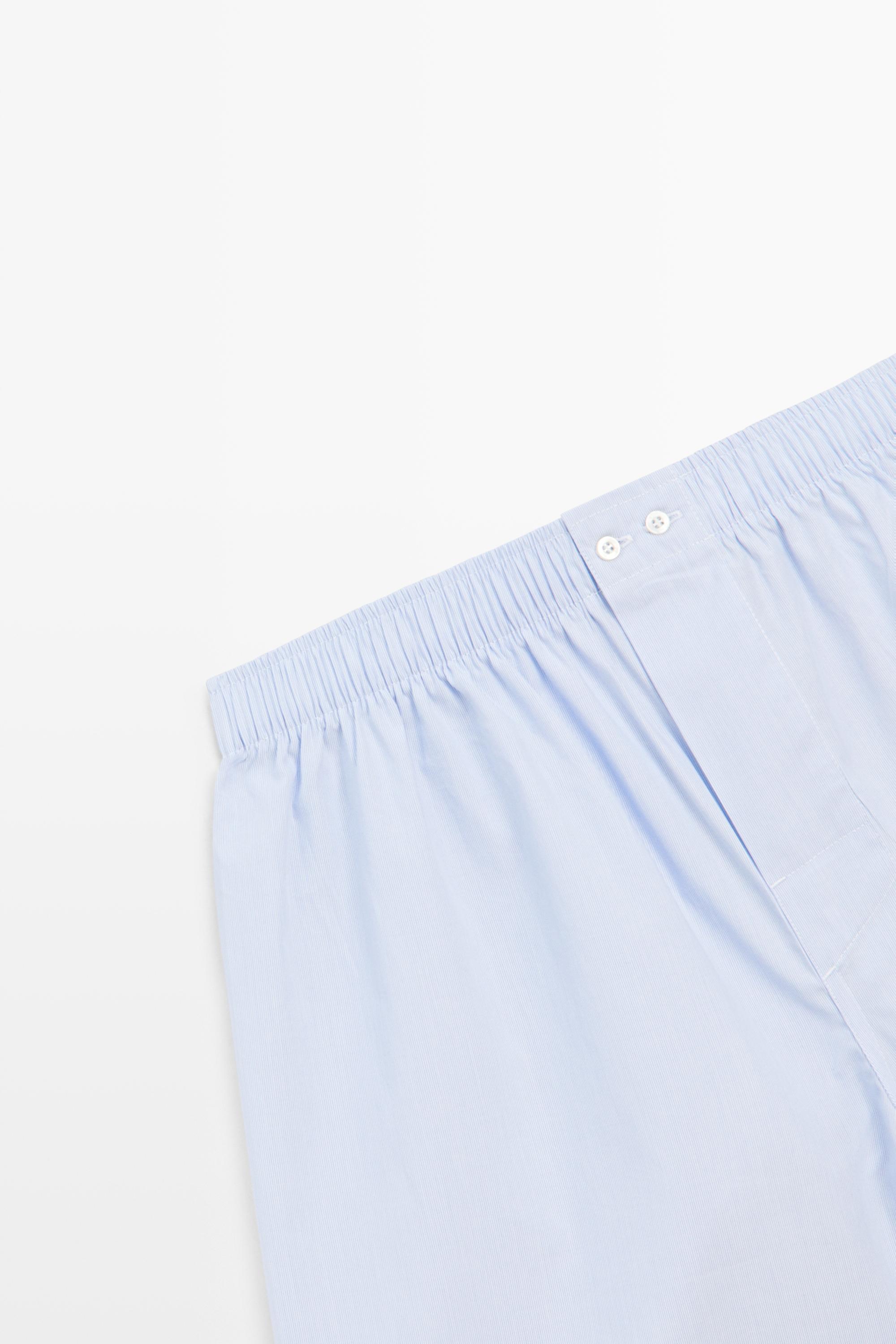 100% cotton micro-striped boxers — SKY BLUE