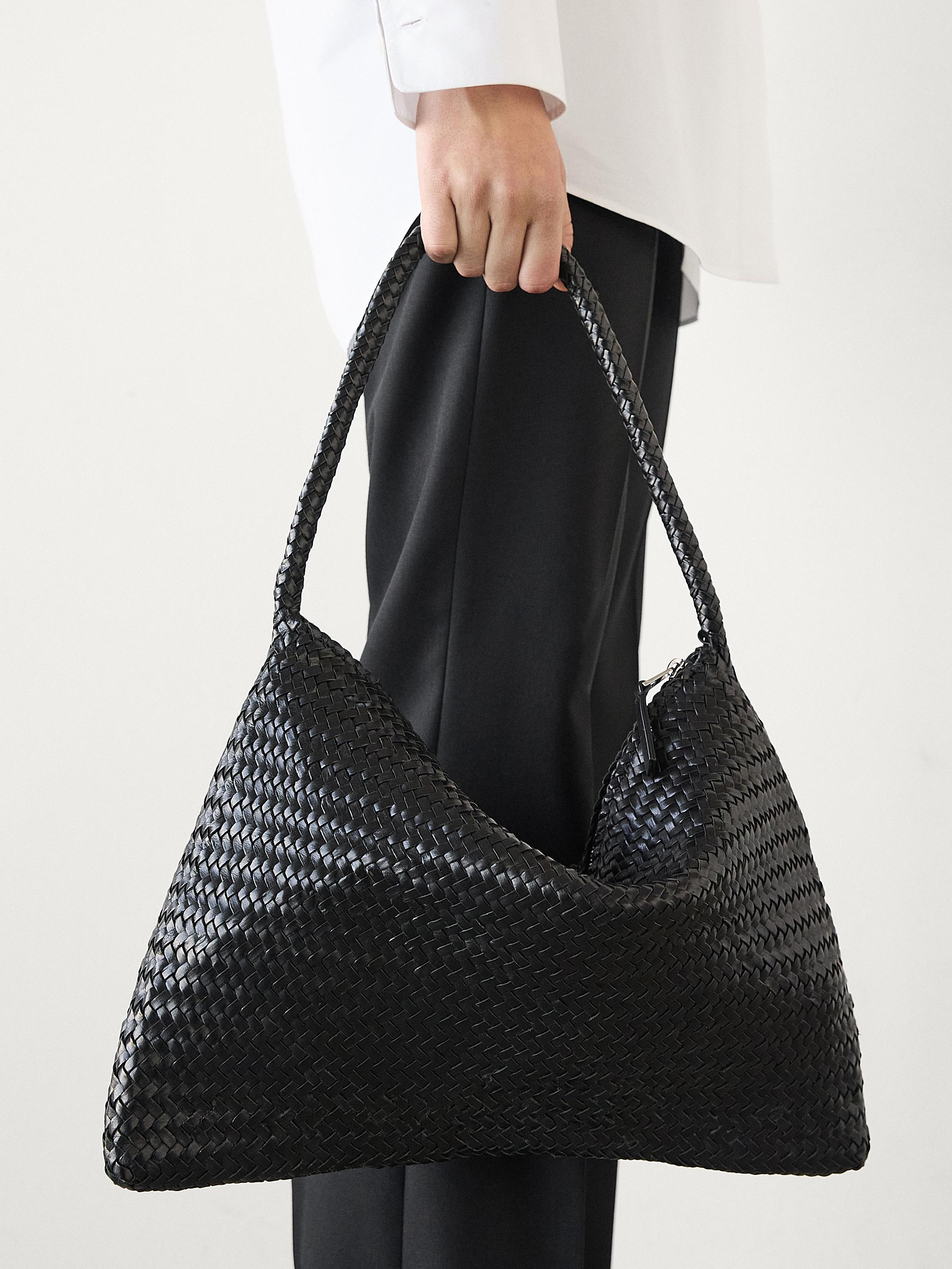 Braided nappa leather bag