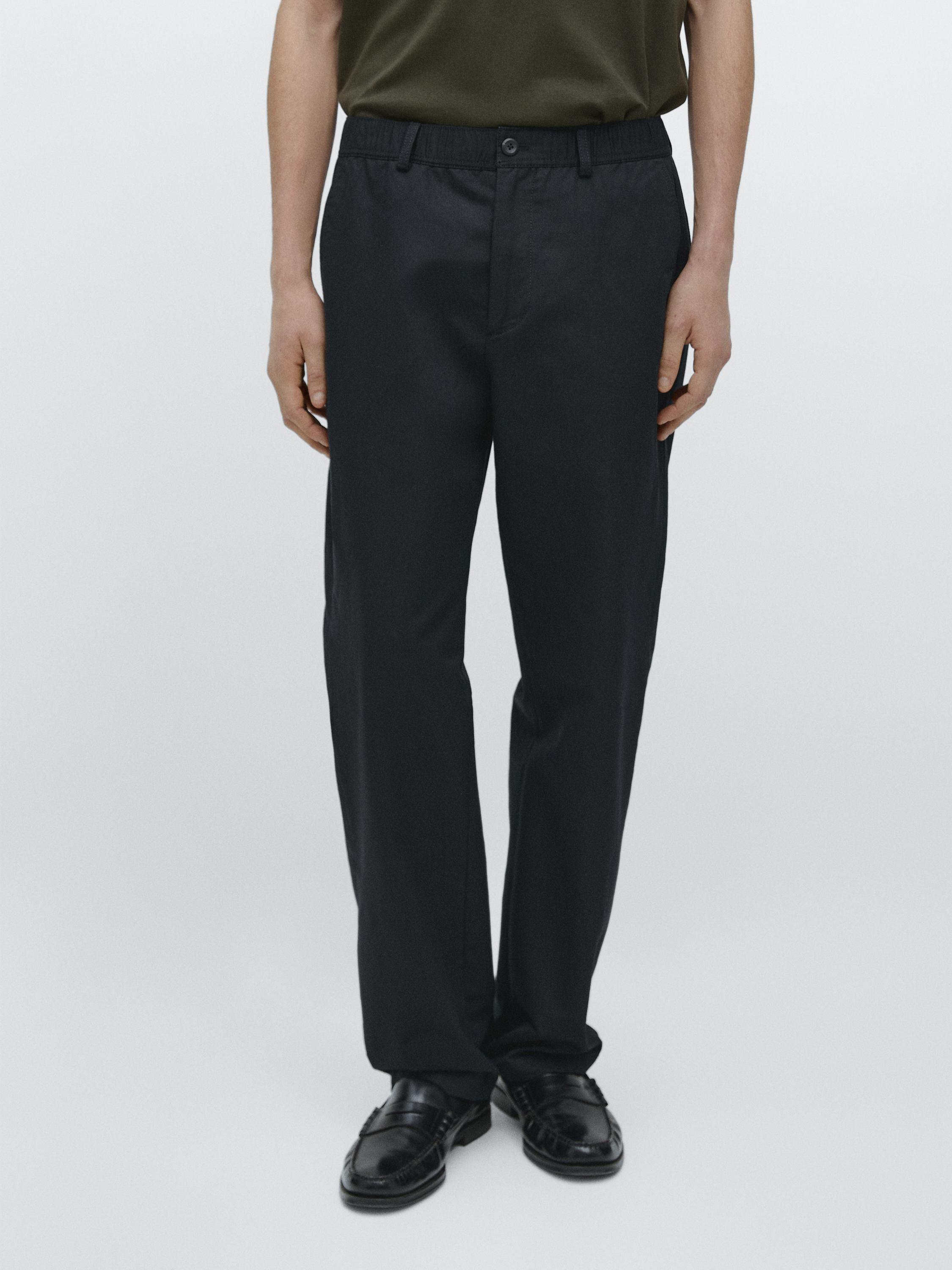 Cotton blend jogger fit pants