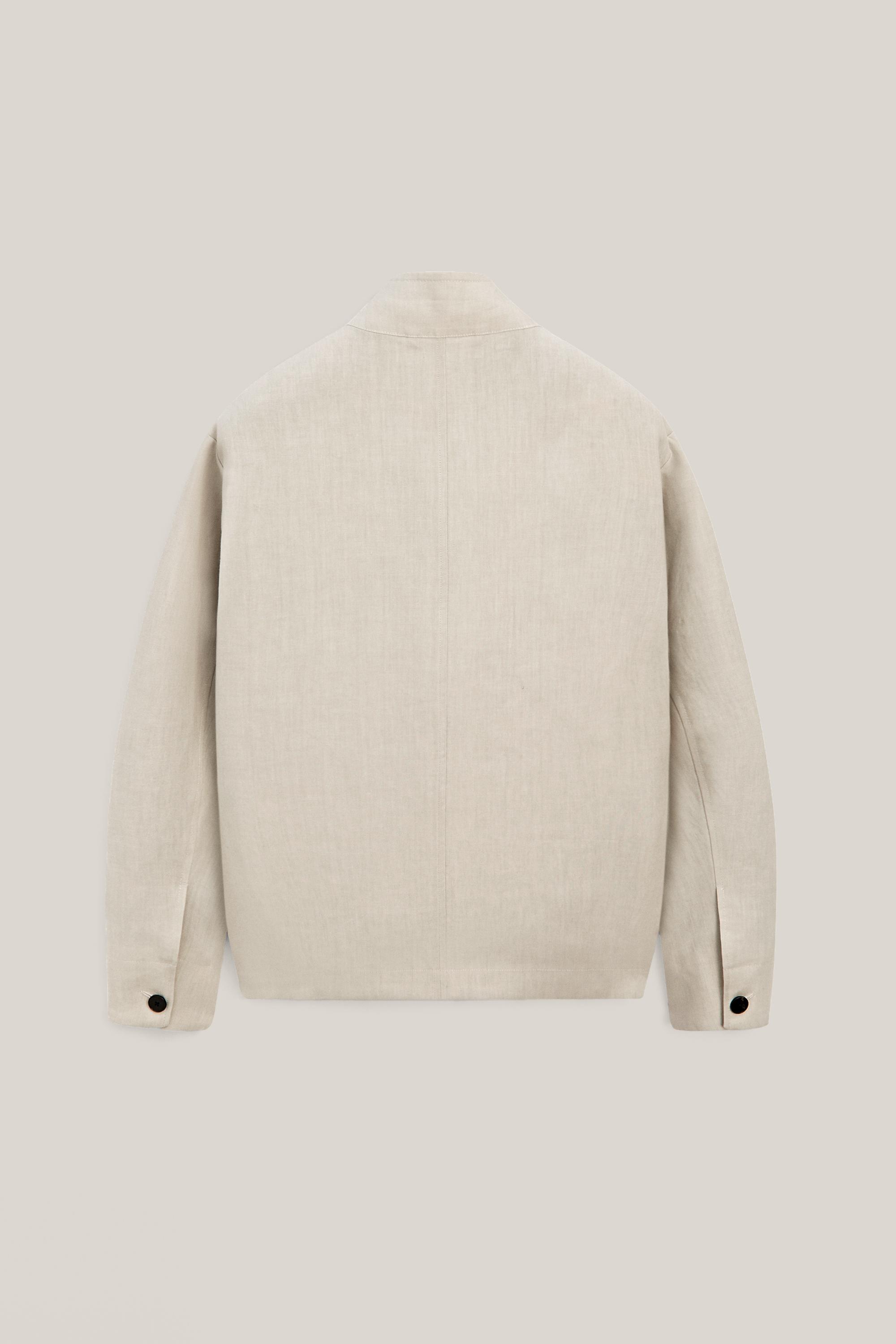 High neck linen jacket - LIMITED EDITION — SAND