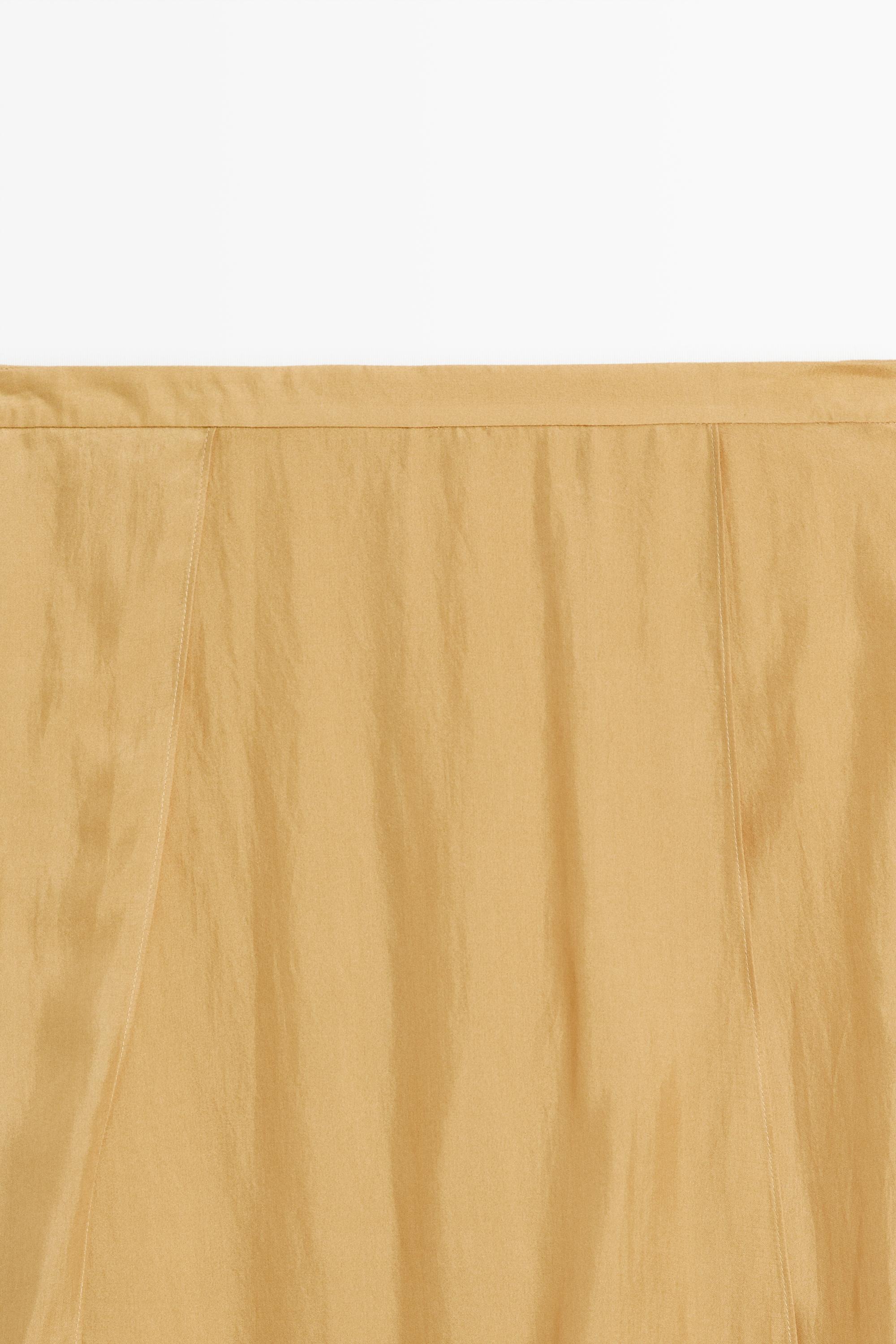 100% silk flowing midi skirt co-ord — YELLOW